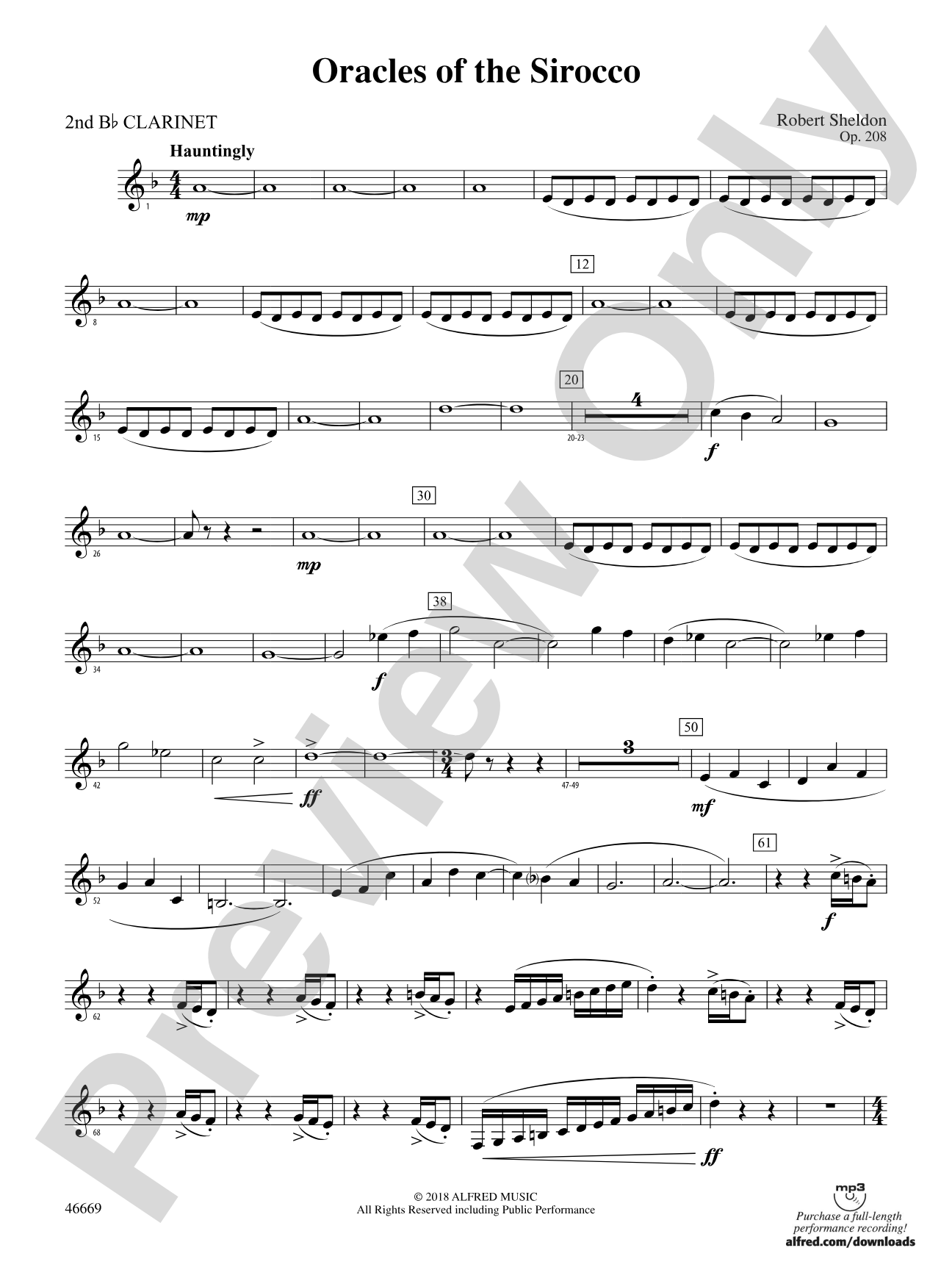 Oracles of the Sirocco: 2nd B-flat Clarinet