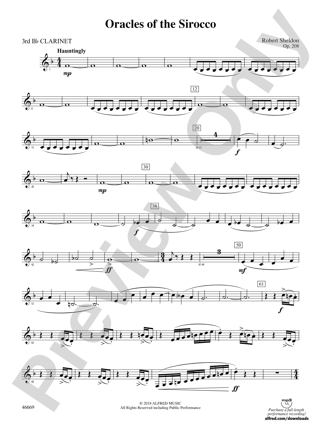 Oracles of the Sirocco: 3rd B-flat Clarinet