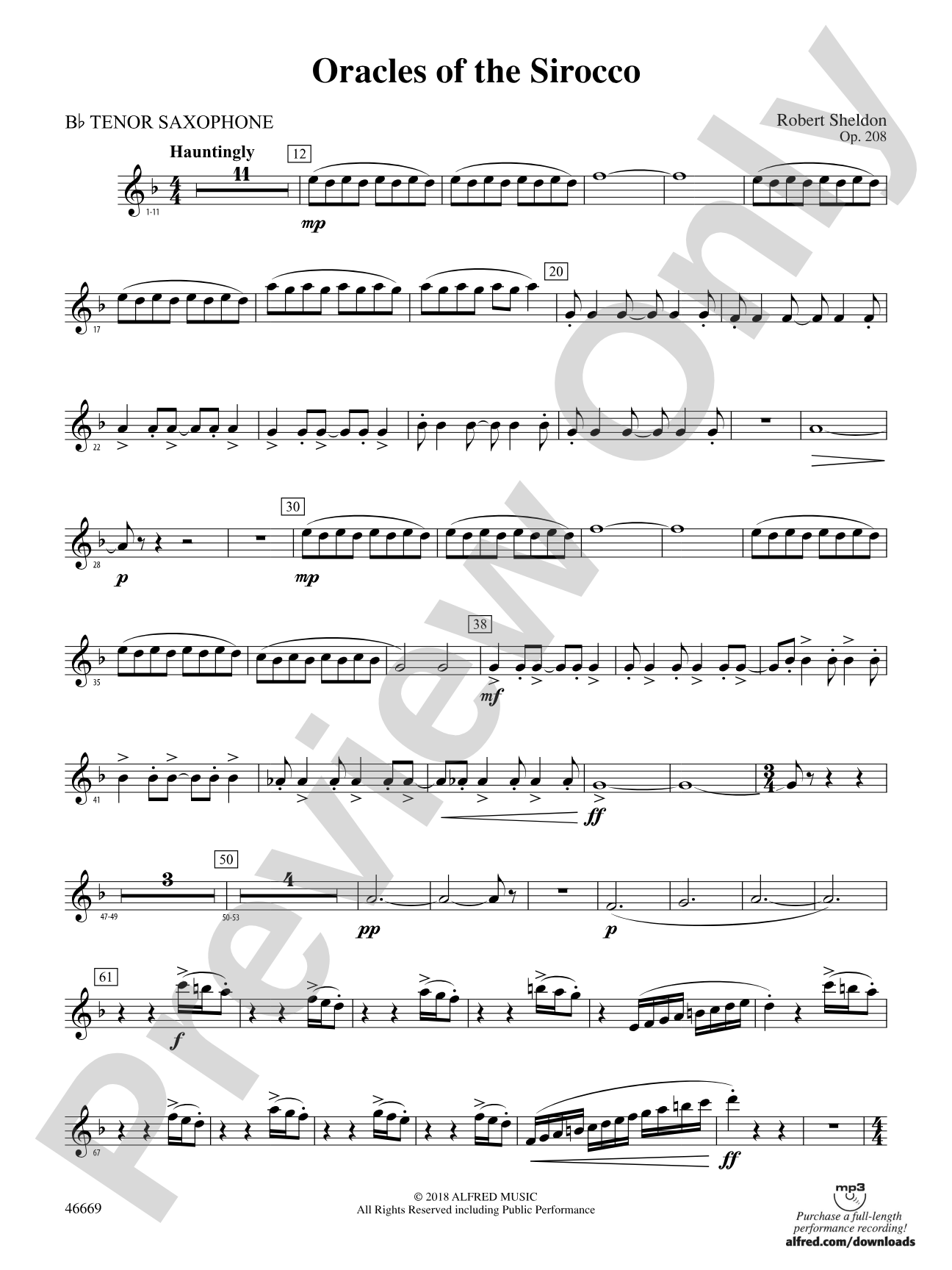Oracles of the Sirocco: B-flat Tenor Saxophone