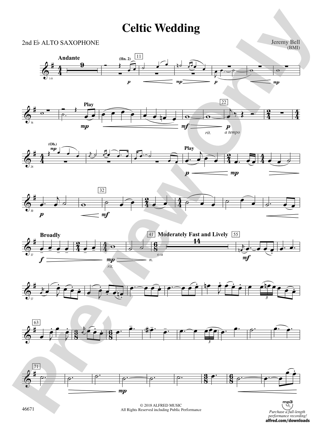 Celtic Wedding: 2nd E-flat Alto Saxophone