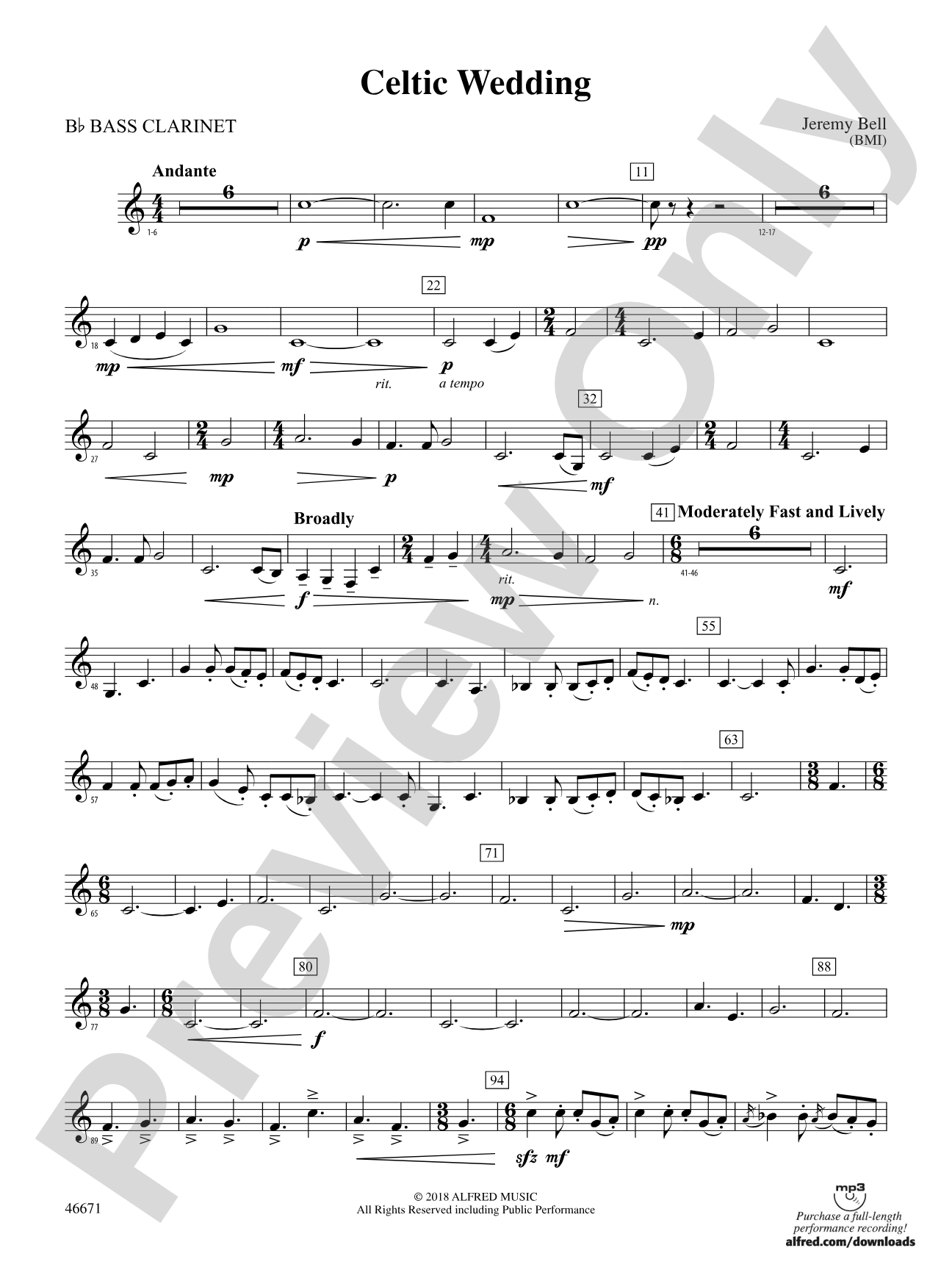 Celtic Wedding: B-flat Bass Clarinet