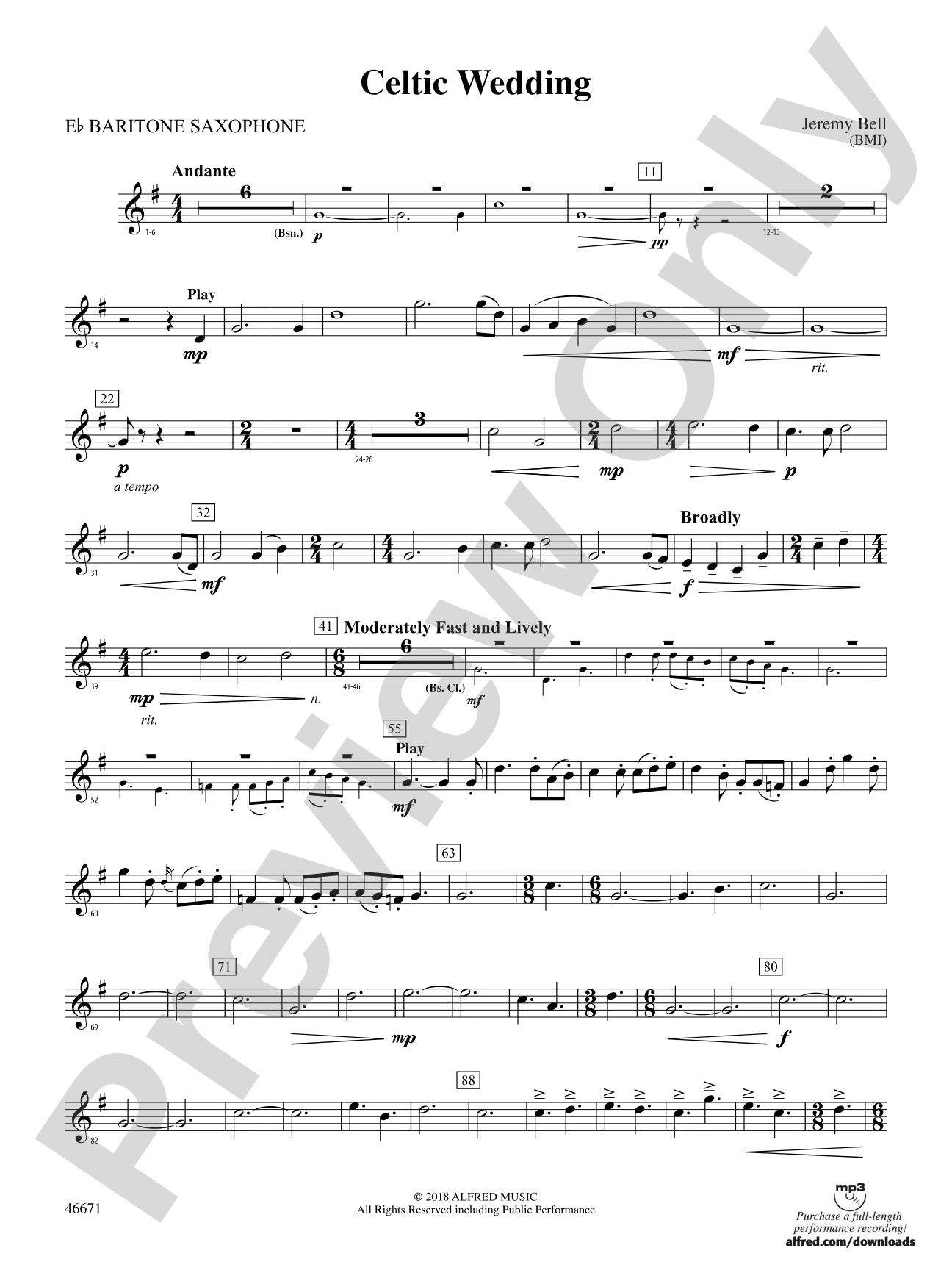 Celtic Wedding: E-flat Baritone Saxophone