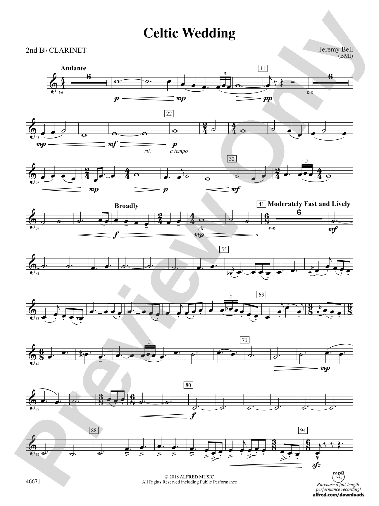 Celtic Wedding: 2nd B-flat Clarinet