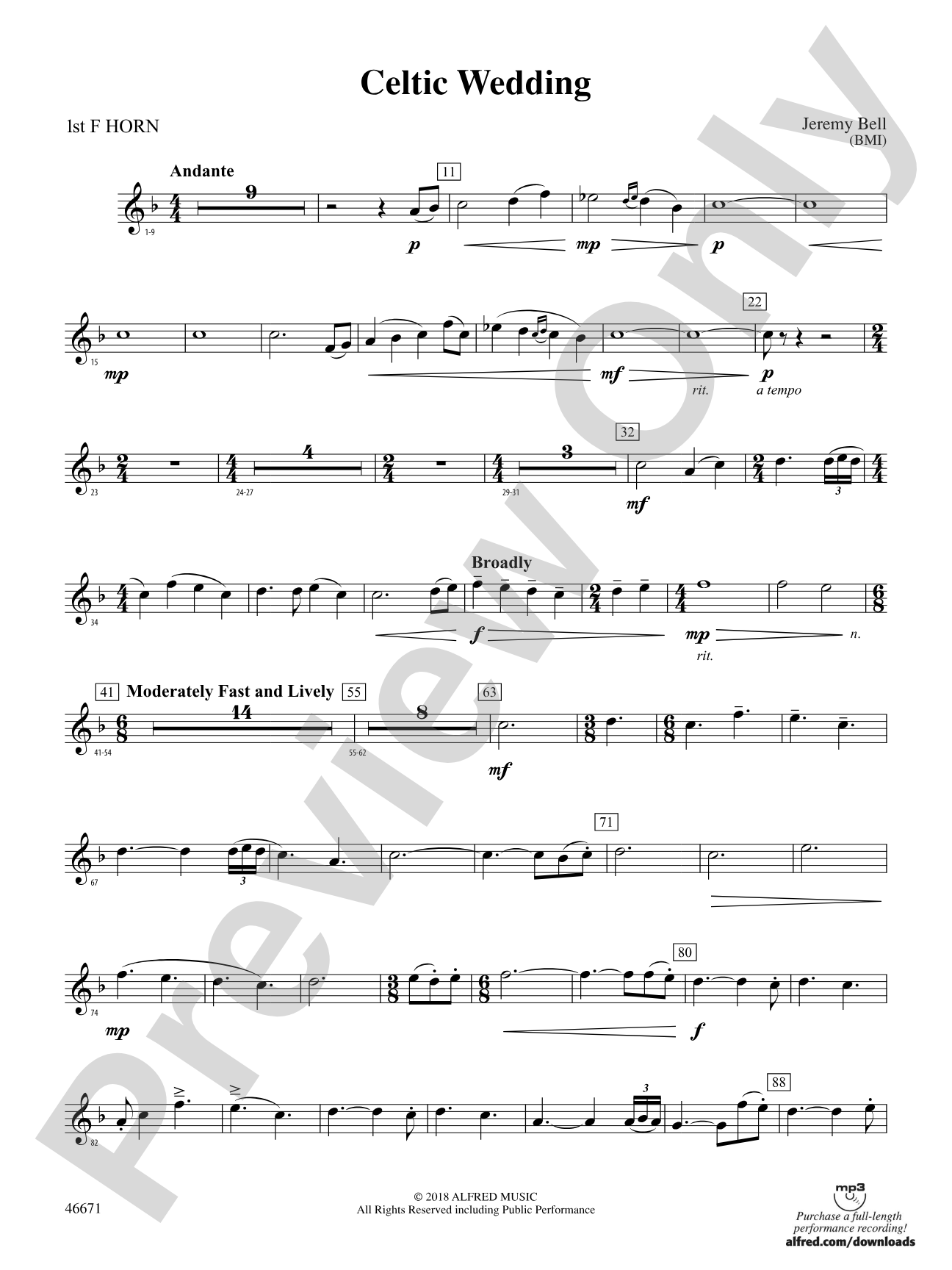 Celtic Wedding: 1st F Horn