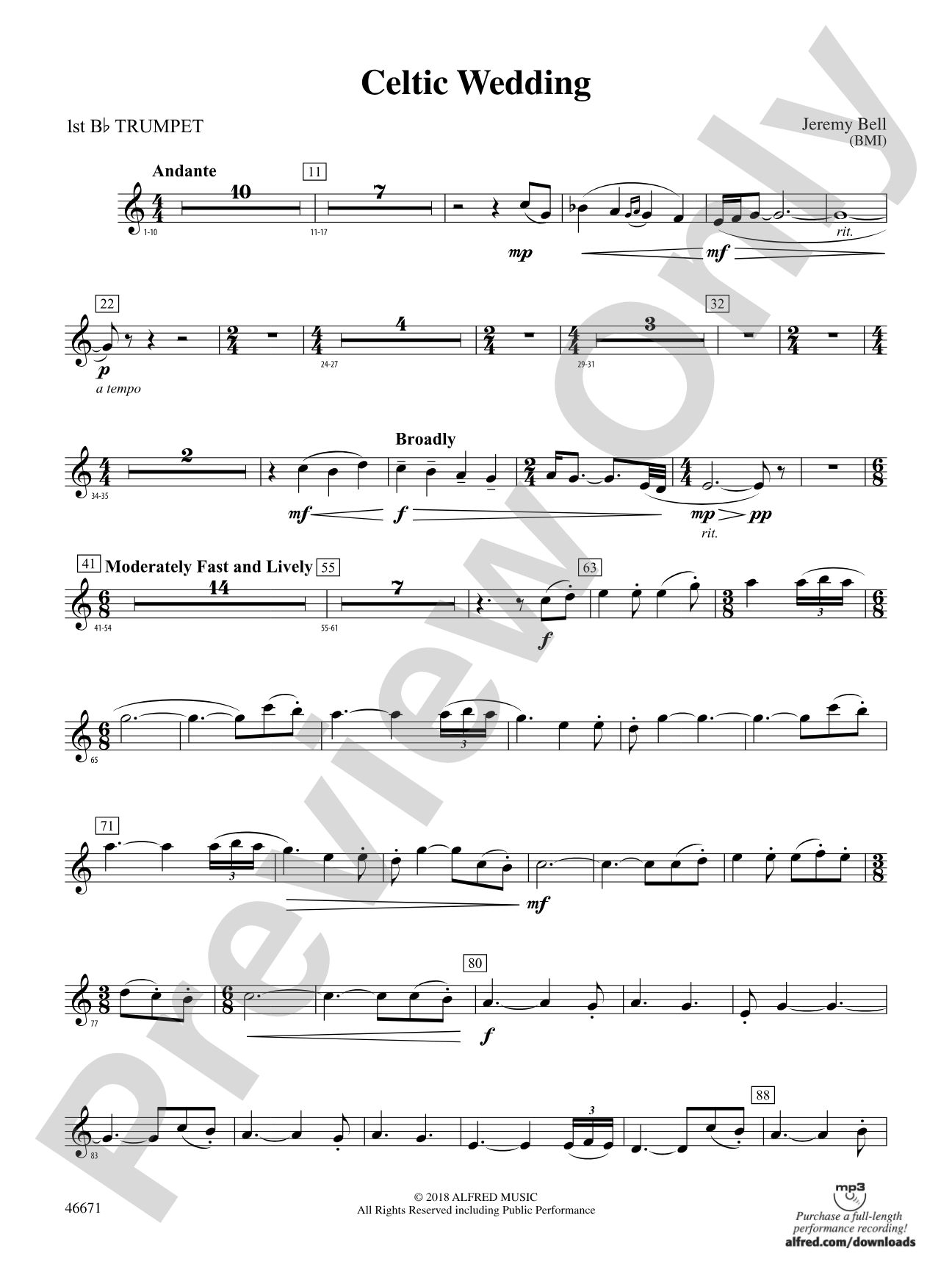 Celtic Wedding: 1st B-flat Trumpet