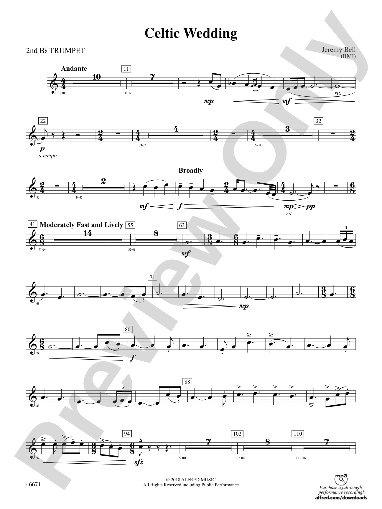 Celtic Wedding: 2nd B-flat Trumpet