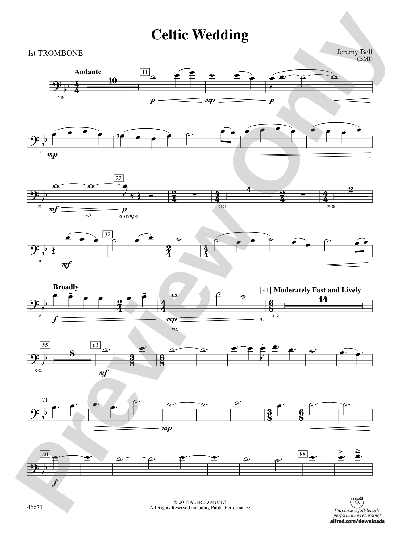 Celtic Wedding: 1st Trombone