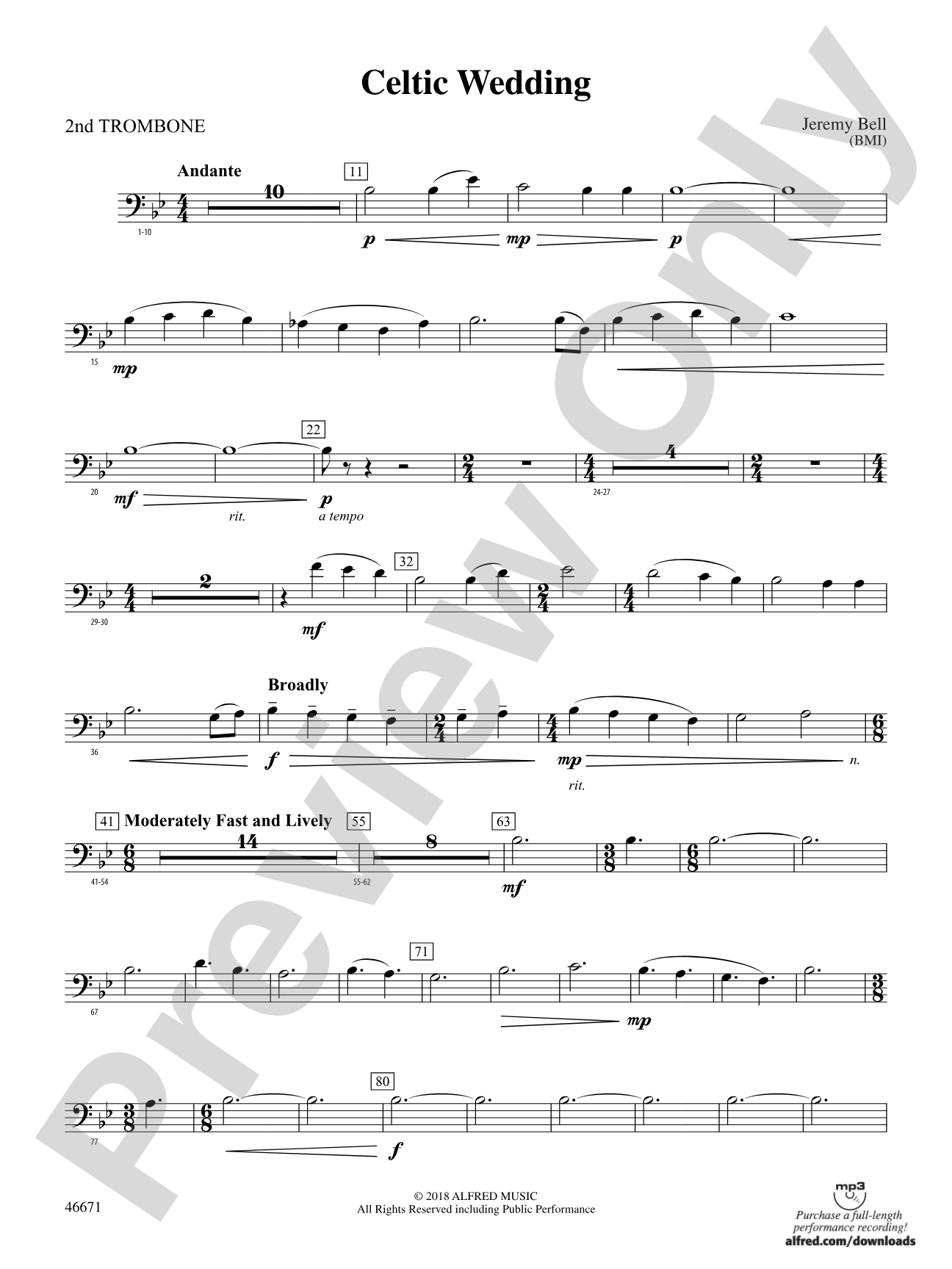 Celtic Wedding: 2nd Trombone