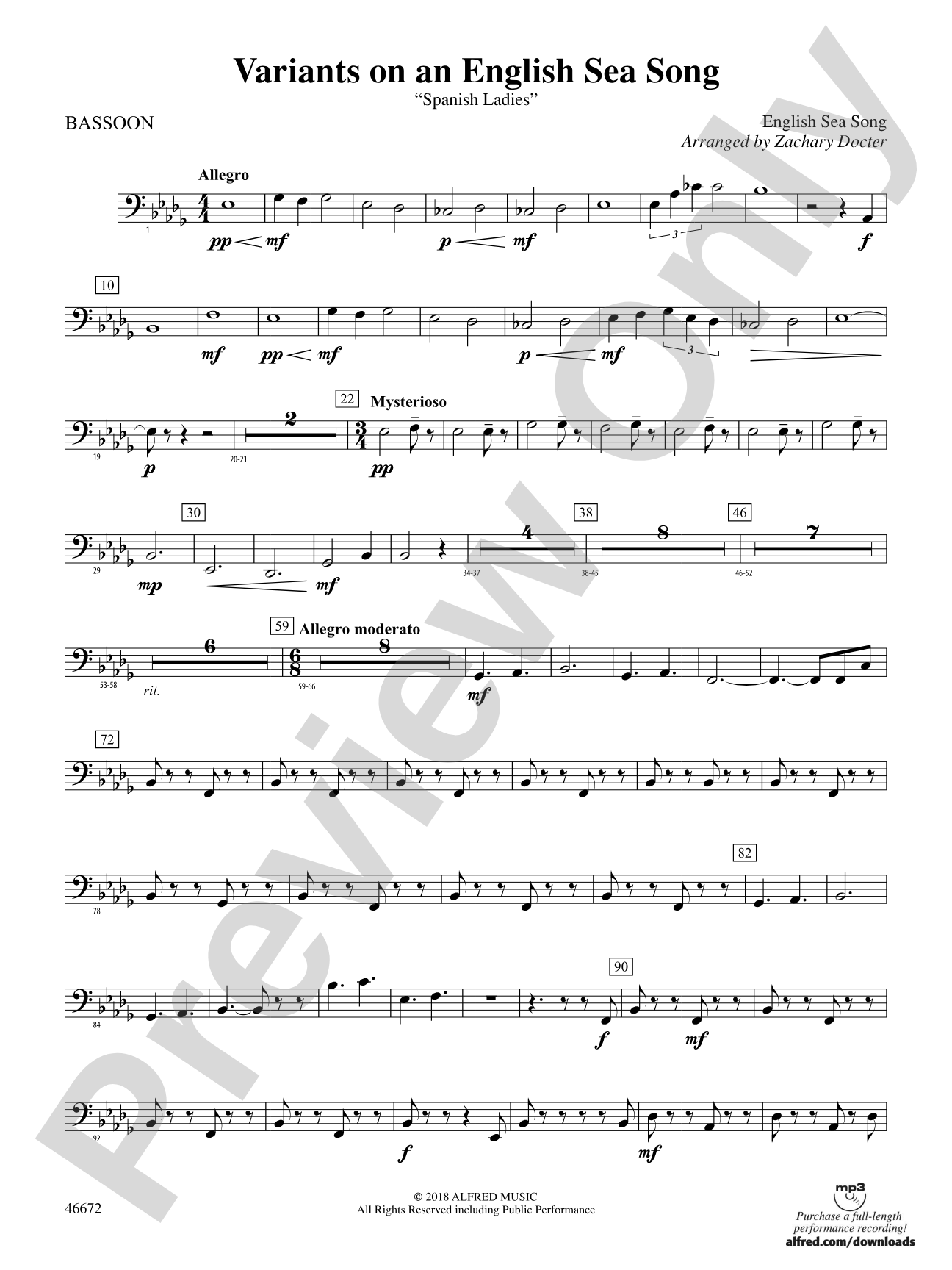 Variants on an English Sea Song: Bassoon