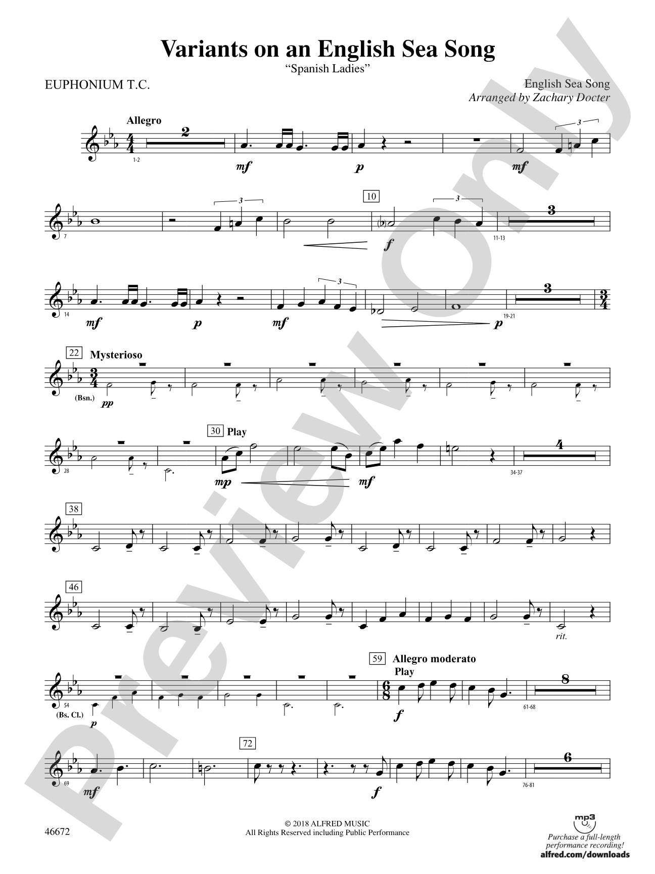 Variants on an English Sea Song: Baritone T.C.