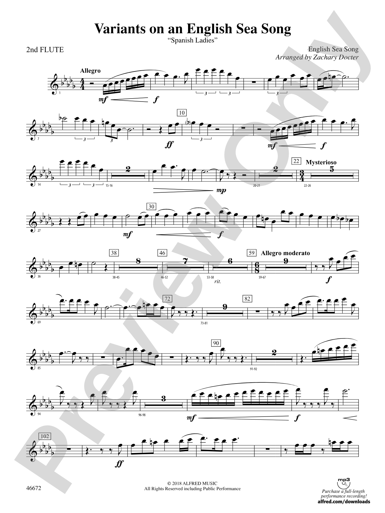 Variants on an English Sea Song: 2nd Flute