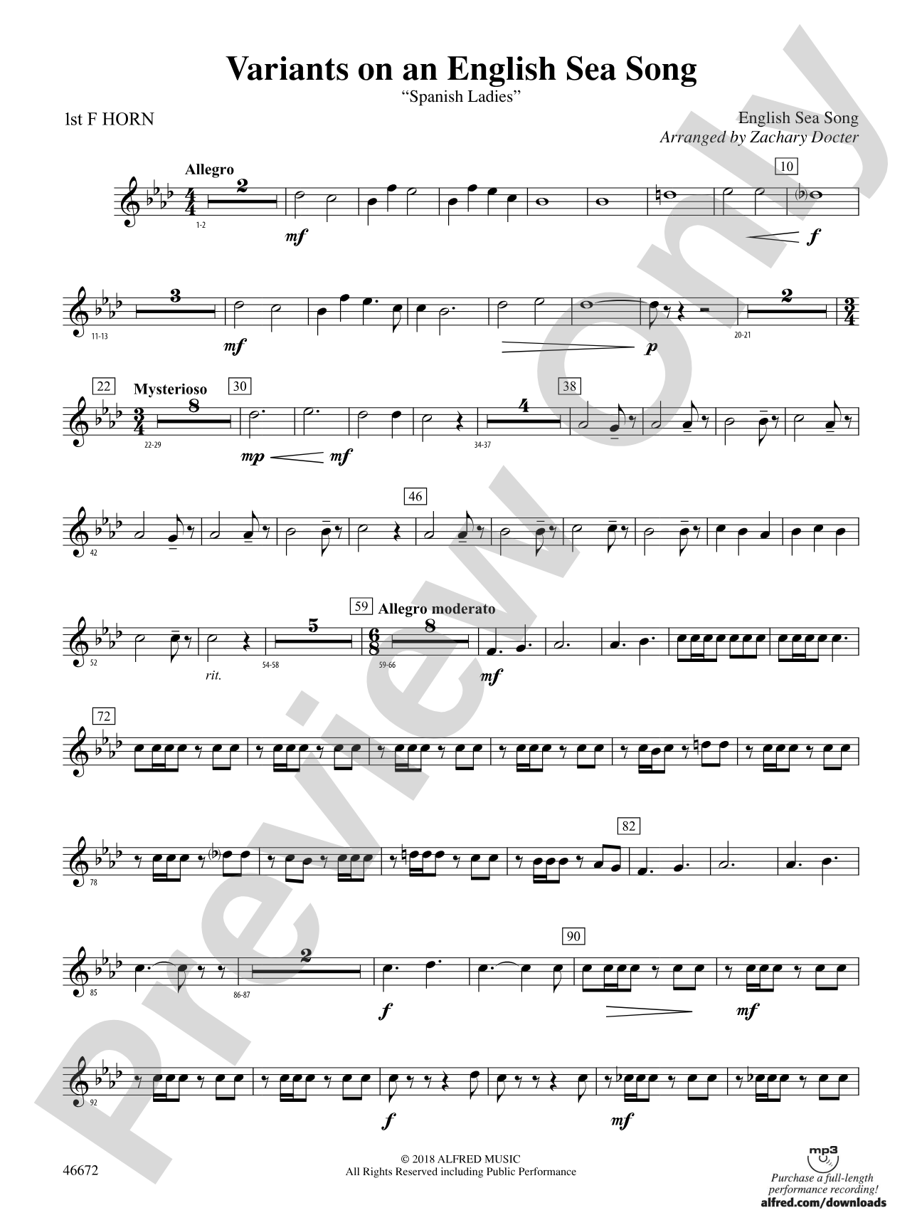 Variants on an English Sea Song: 1st F Horn