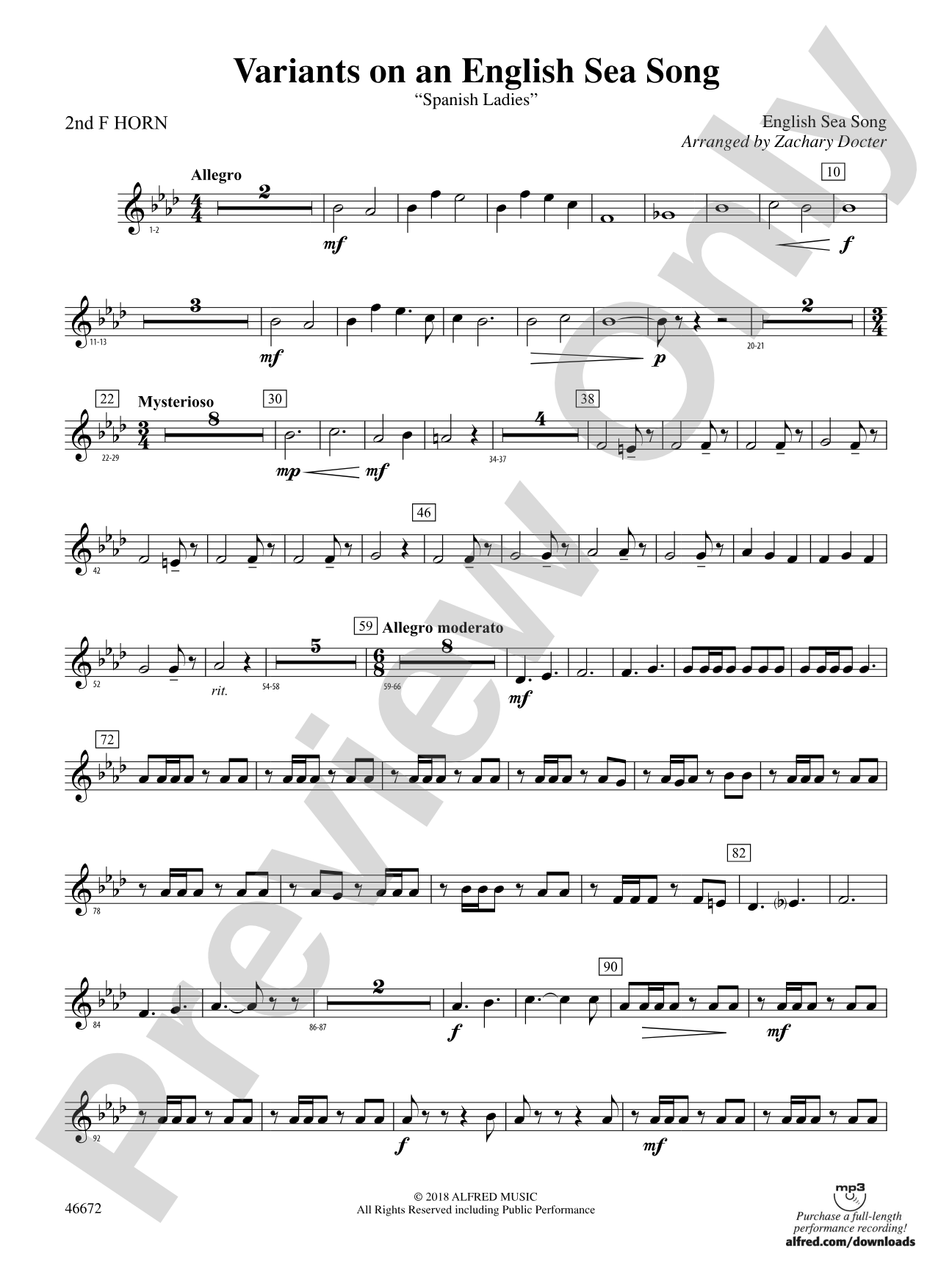 Variants on an English Sea Song: 2nd F Horn