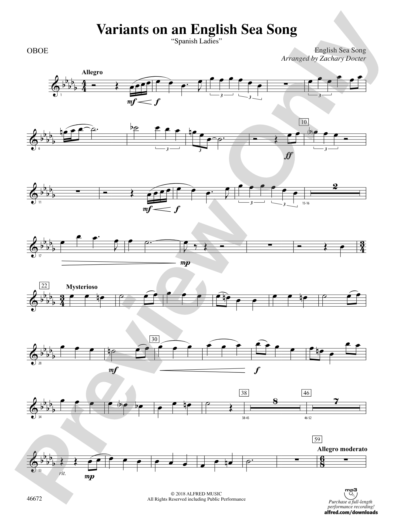 Variants on an English Sea Song: Oboe