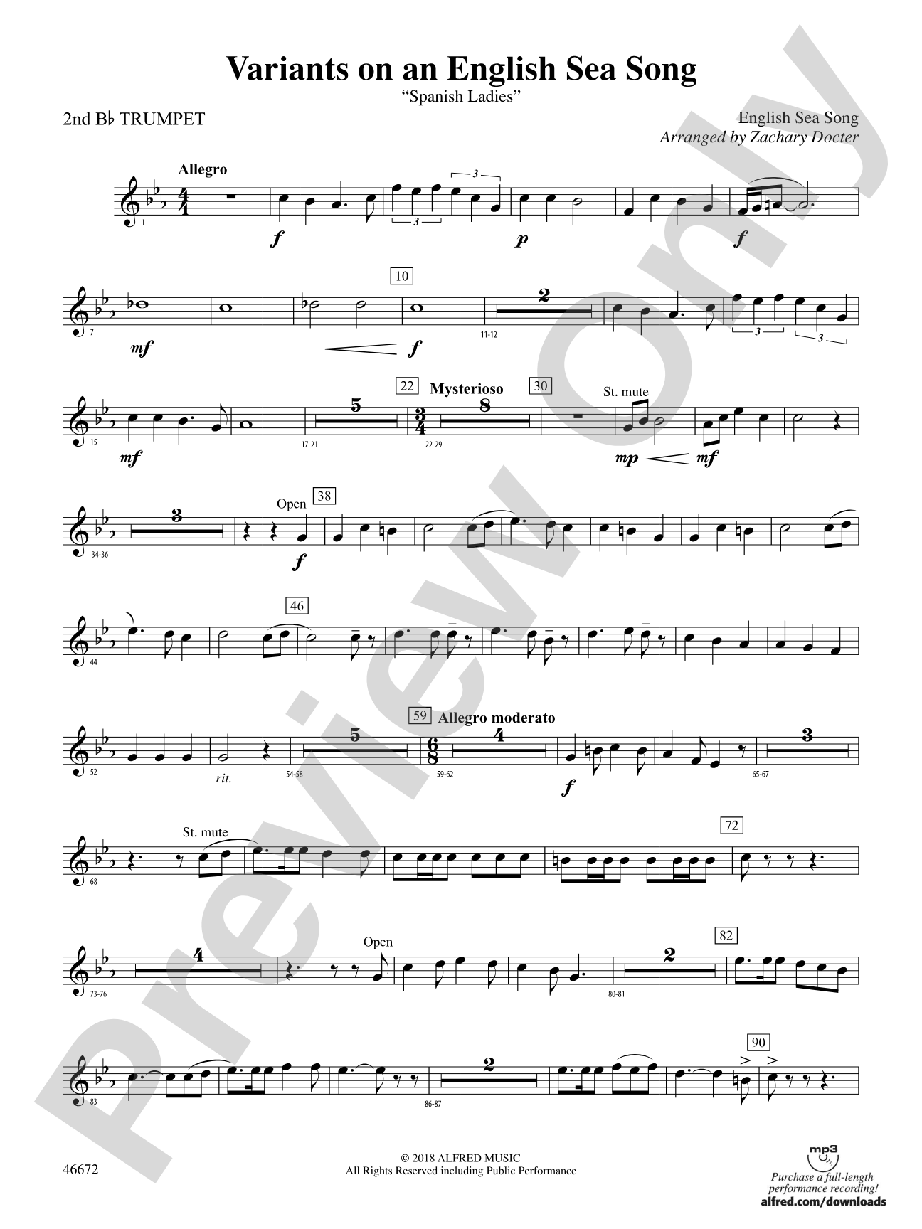 Variants on an English Sea Song: 2nd B-flat Trumpet