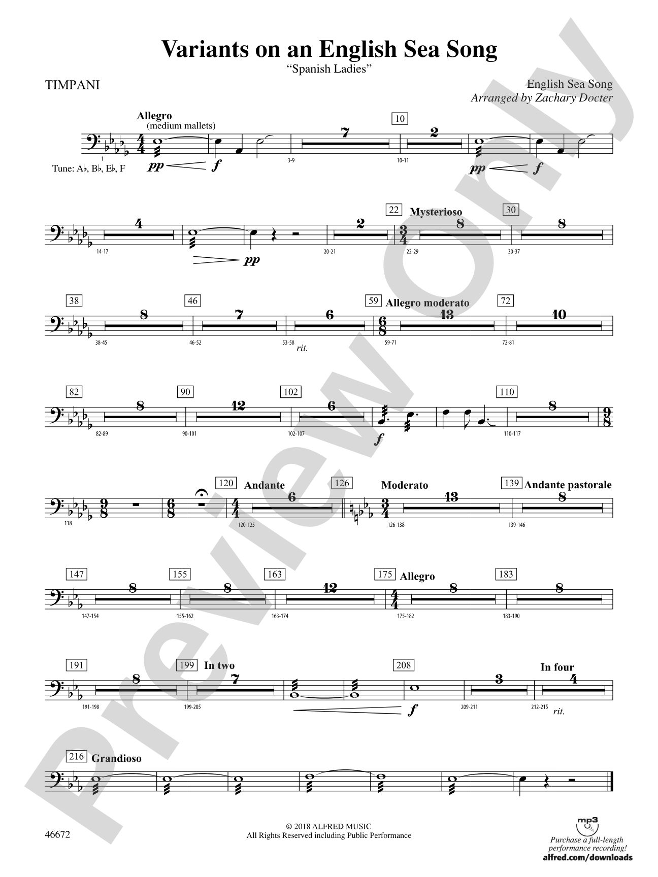 Variants on an English Sea Song: Timpani