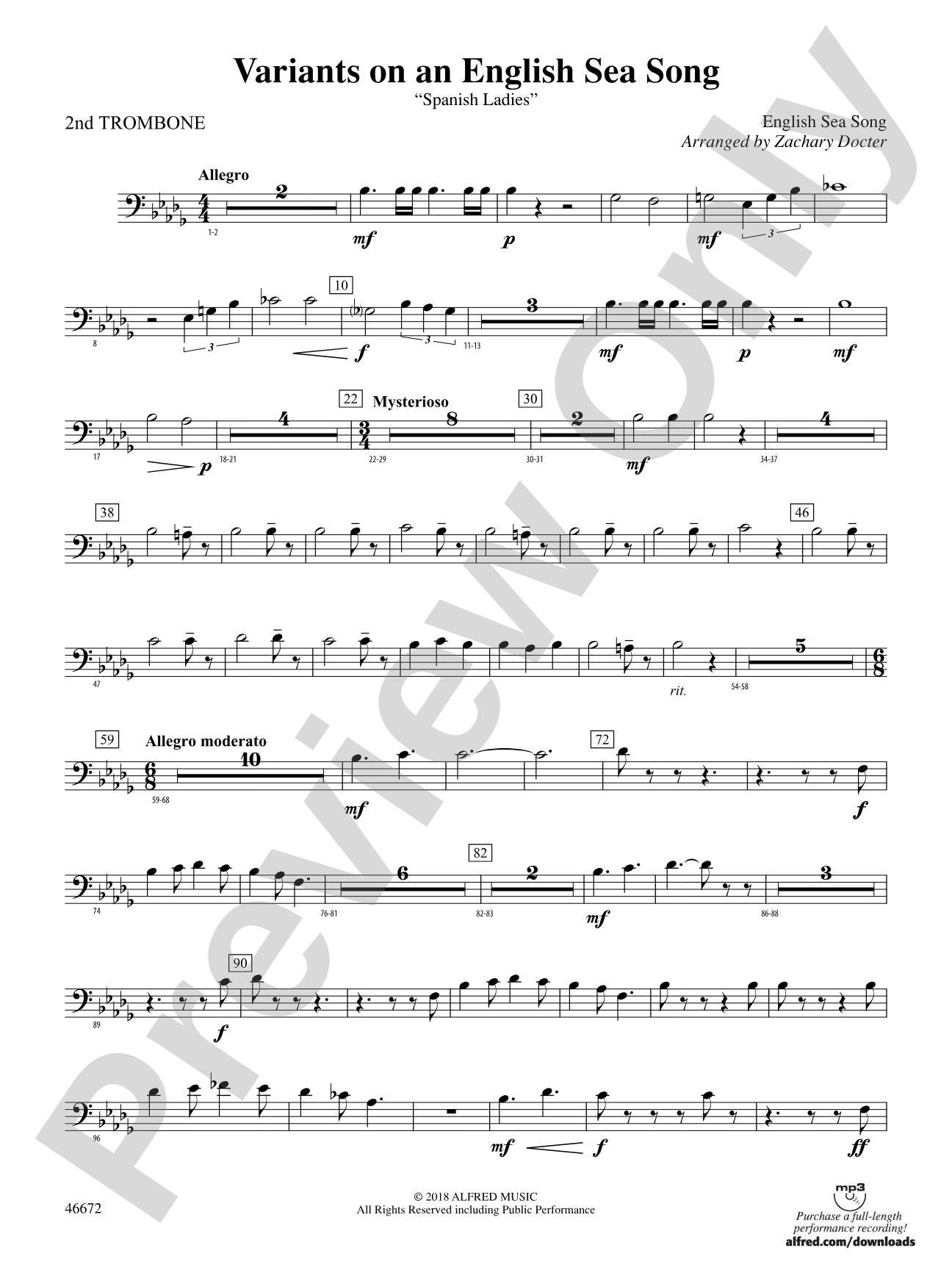 Variants on an English Sea Song: 2nd Trombone