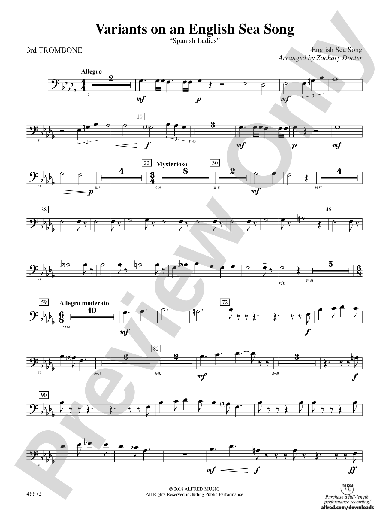 Variants on an English Sea Song: 3rd Trombone