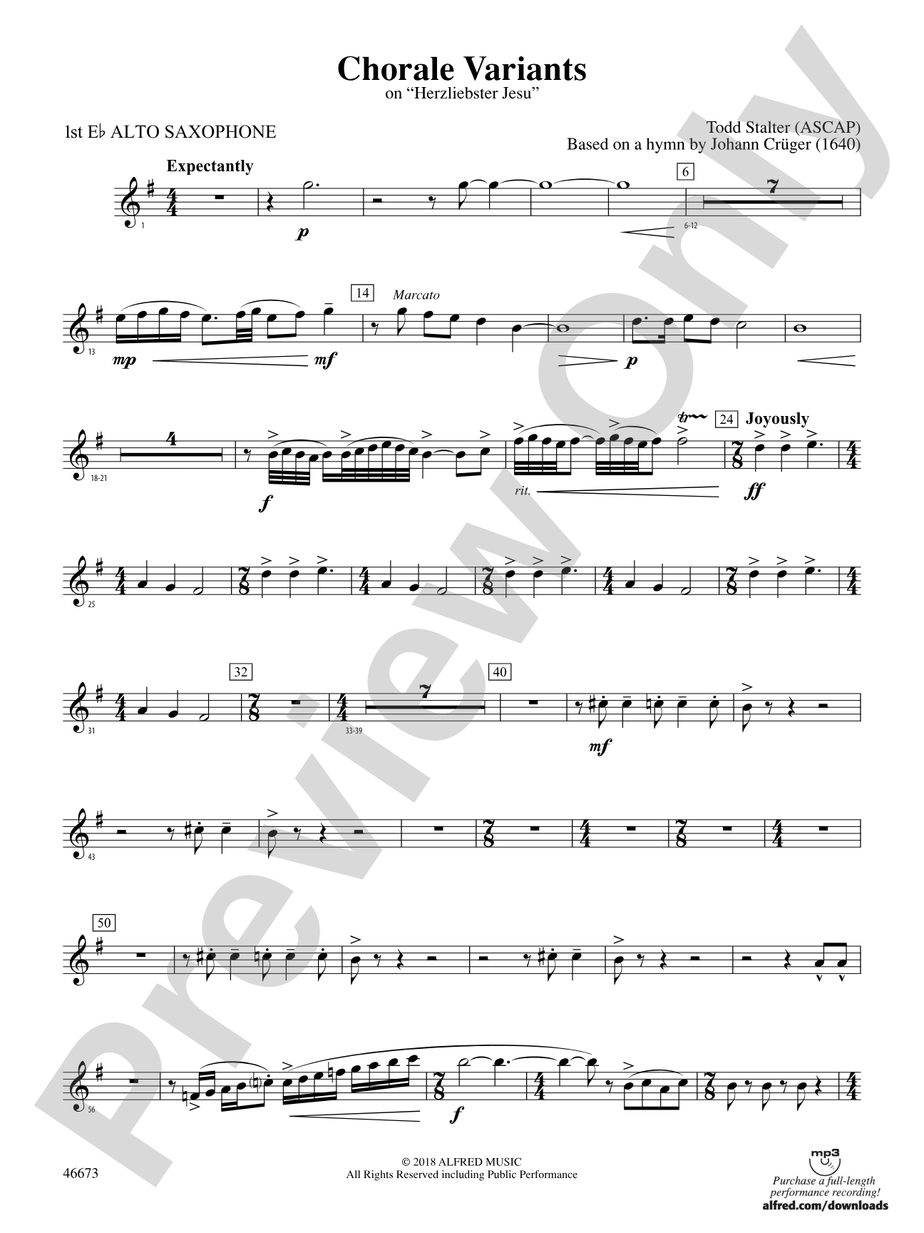 Chorale Variants: E-flat Alto Saxophone