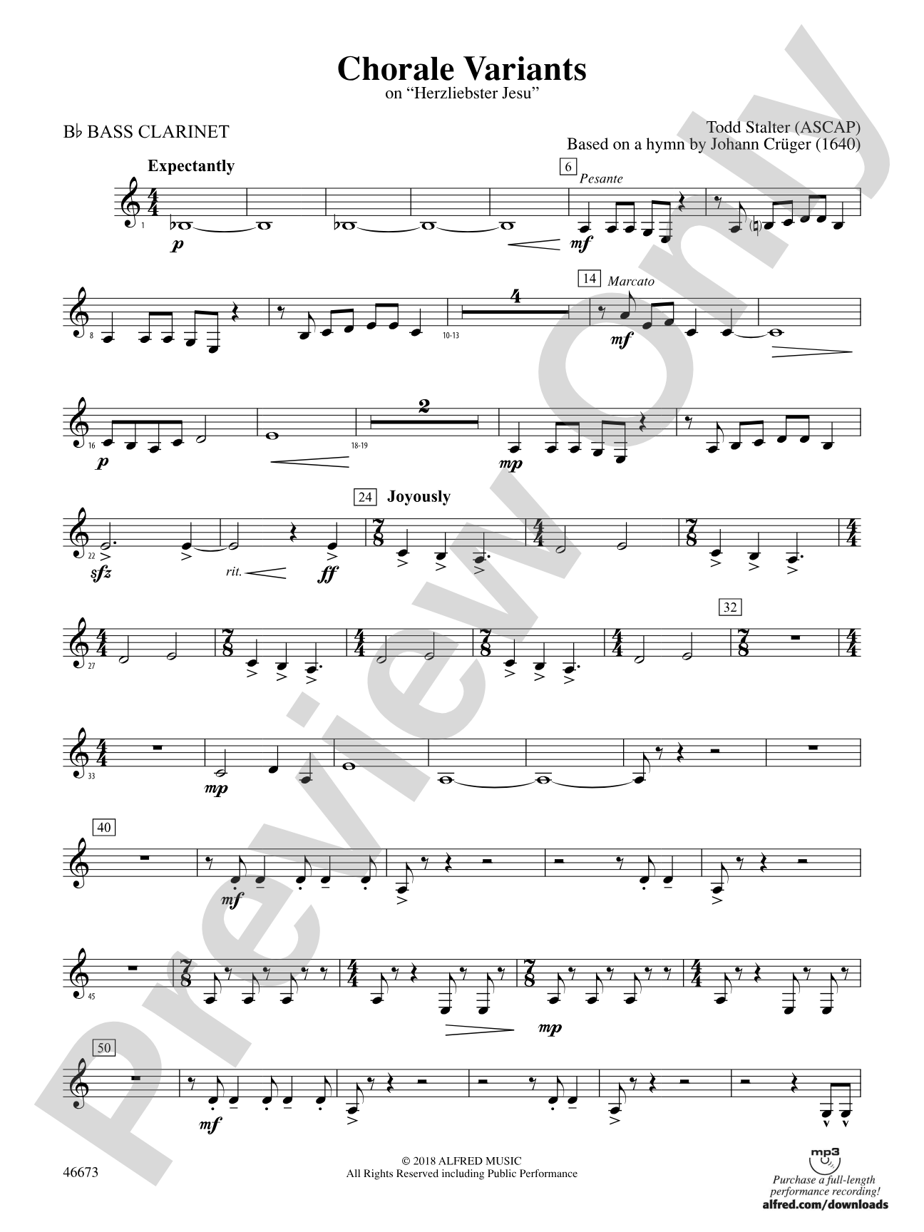 Chorale Variants: B-flat Bass Clarinet