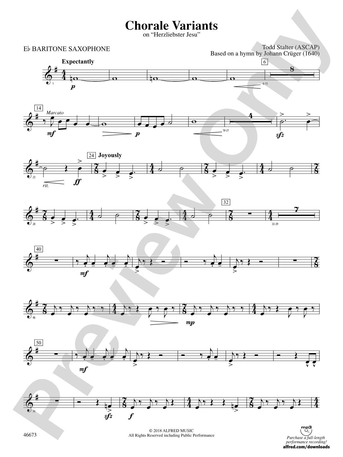 Chorale Variants: E-flat Baritone Saxophone