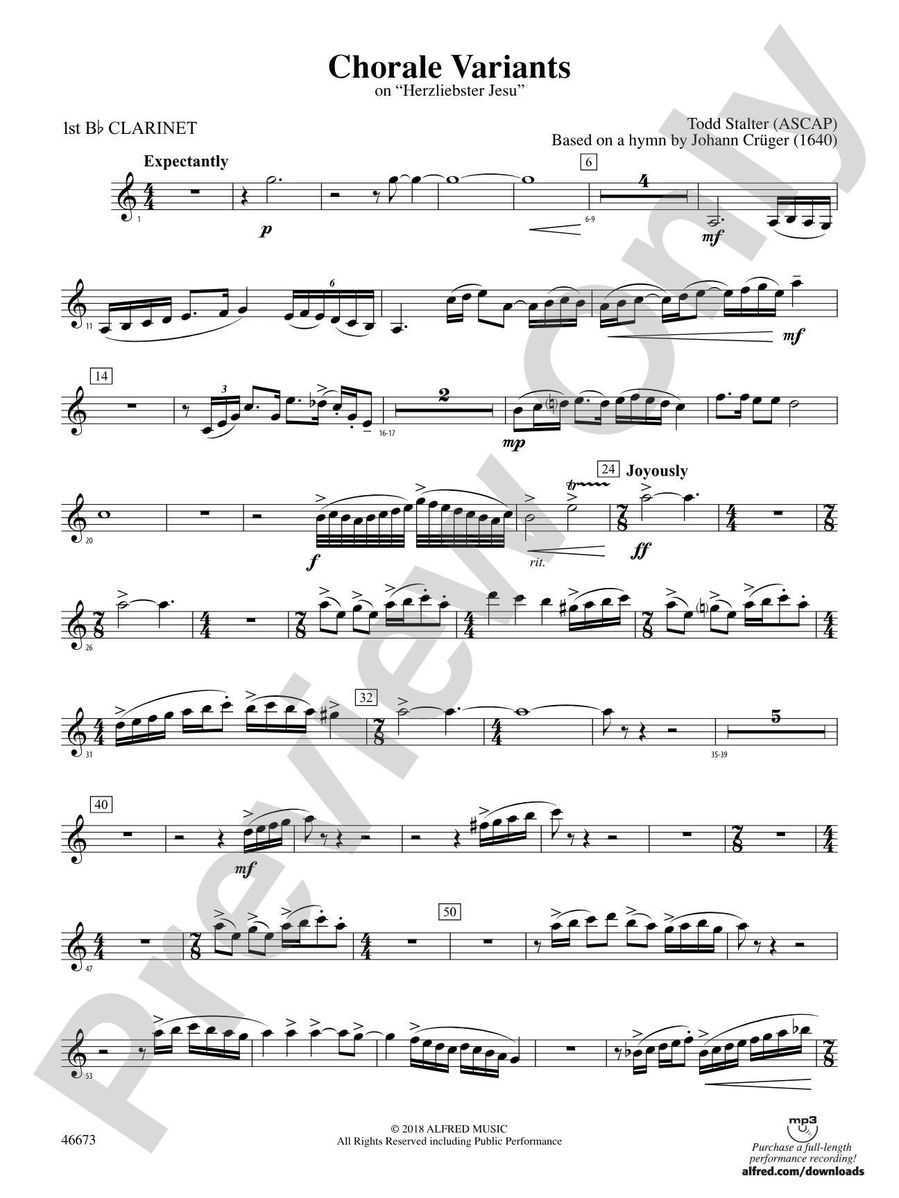 Chorale Variants: 1st B-flat Clarinet