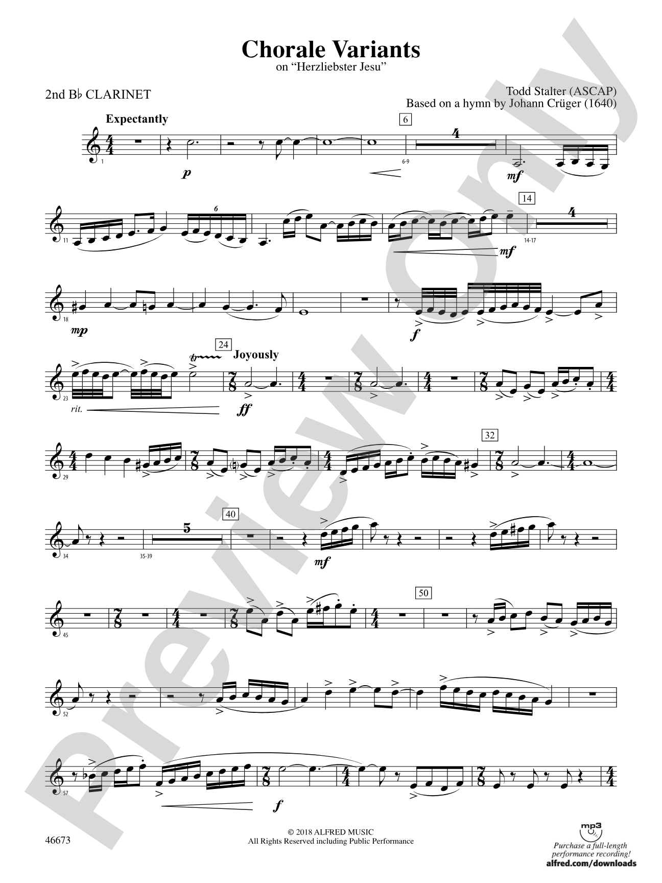 Chorale Variants: 2nd B-flat Clarinet