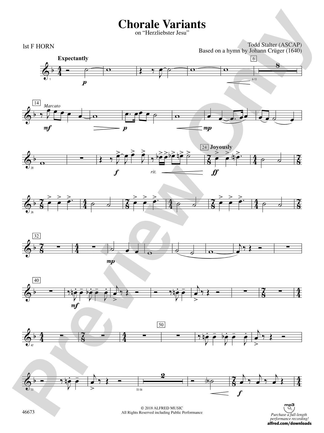 Chorale Variants: 1st F Horn