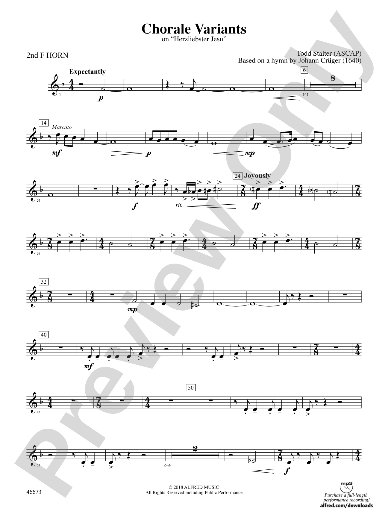 Chorale Variants: 2nd F Horn