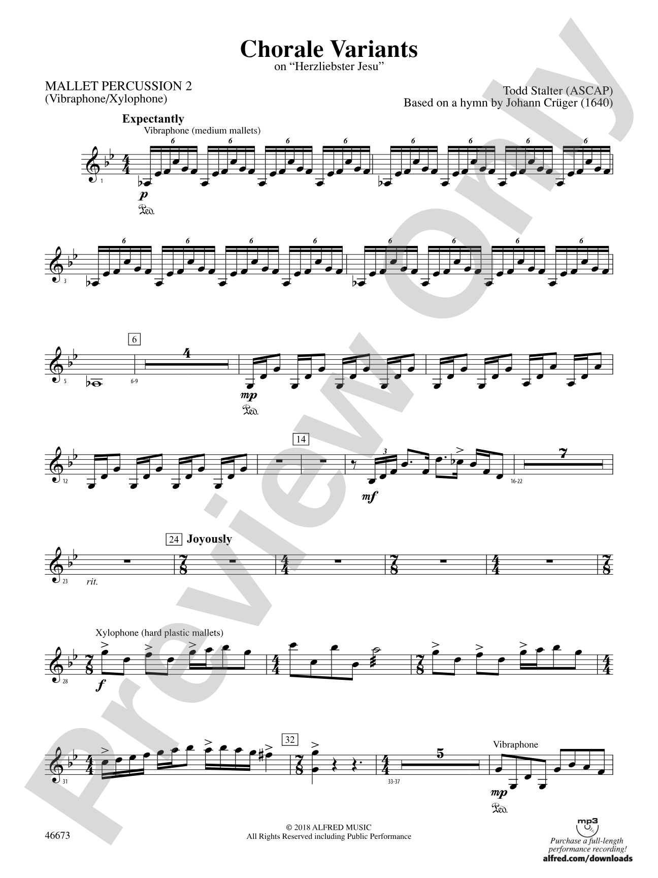 Chorale Variants: 2nd Mallet Percussion