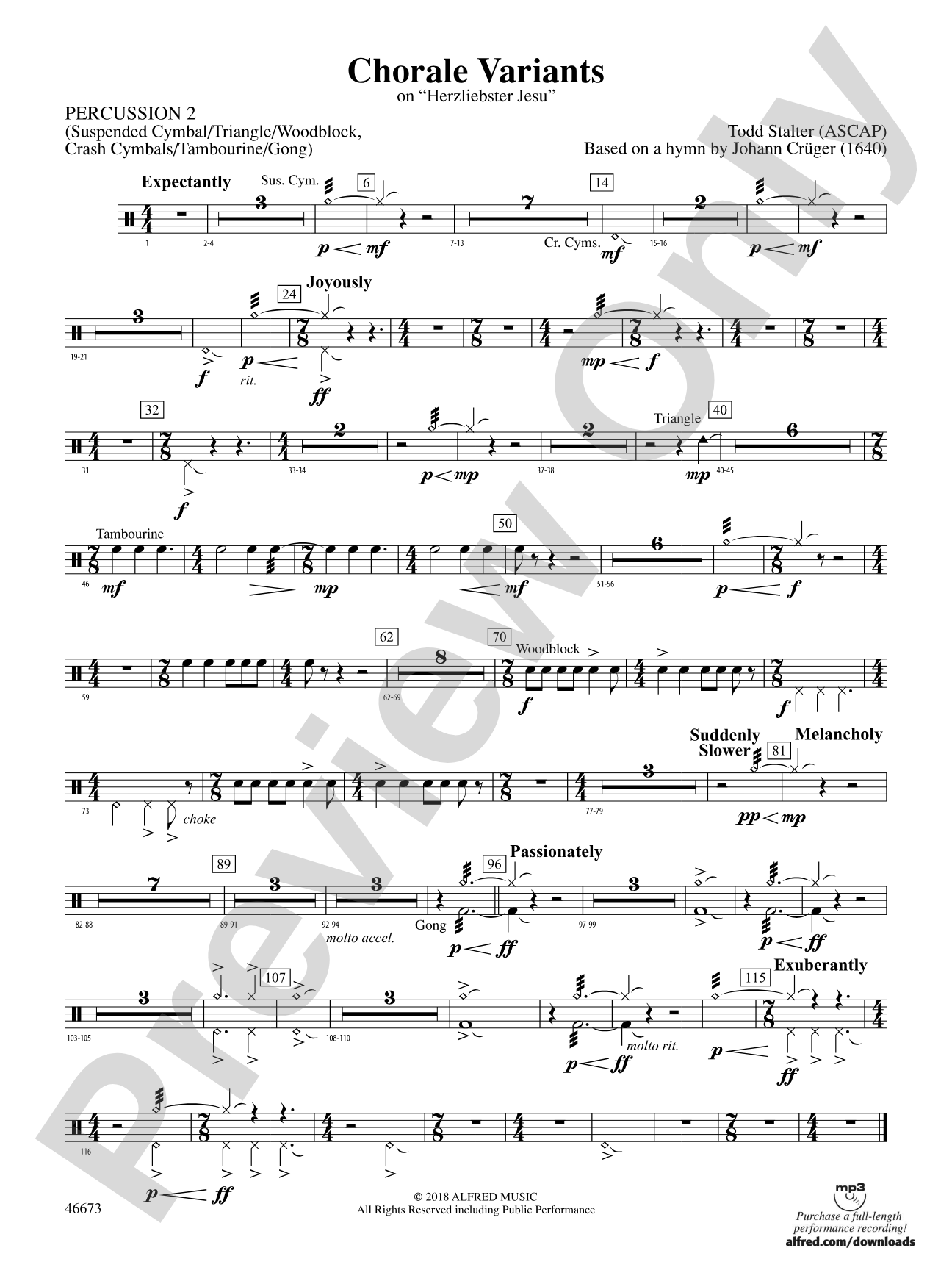 Chorale Variants: 2nd Percussion