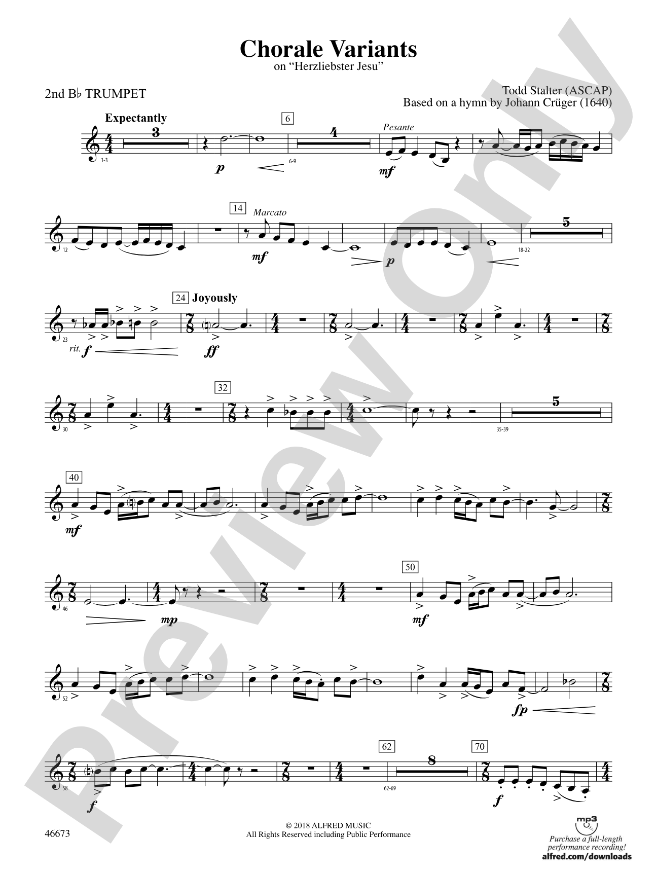 Chorale Variants: 2nd B-flat Trumpet