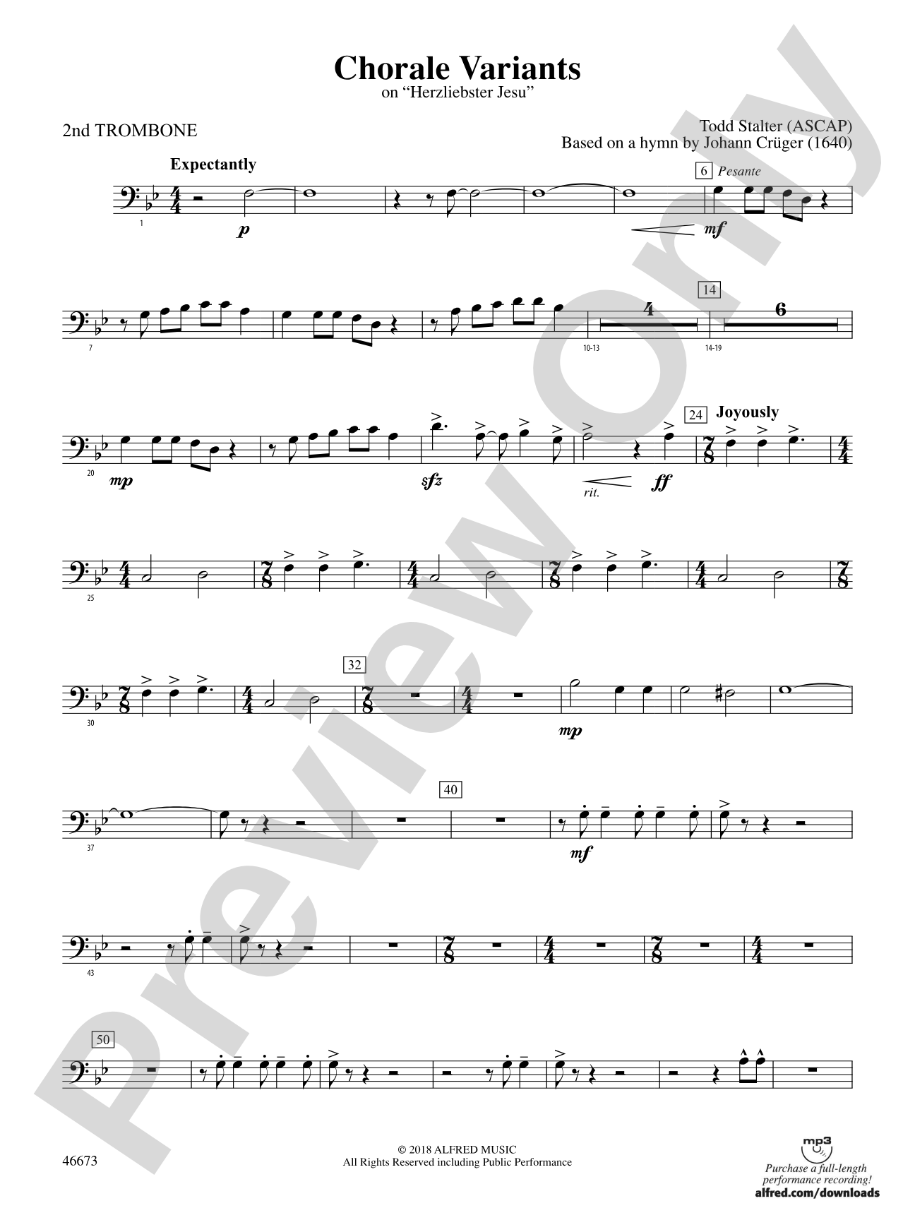 Chorale Variants: 2nd Trombone
