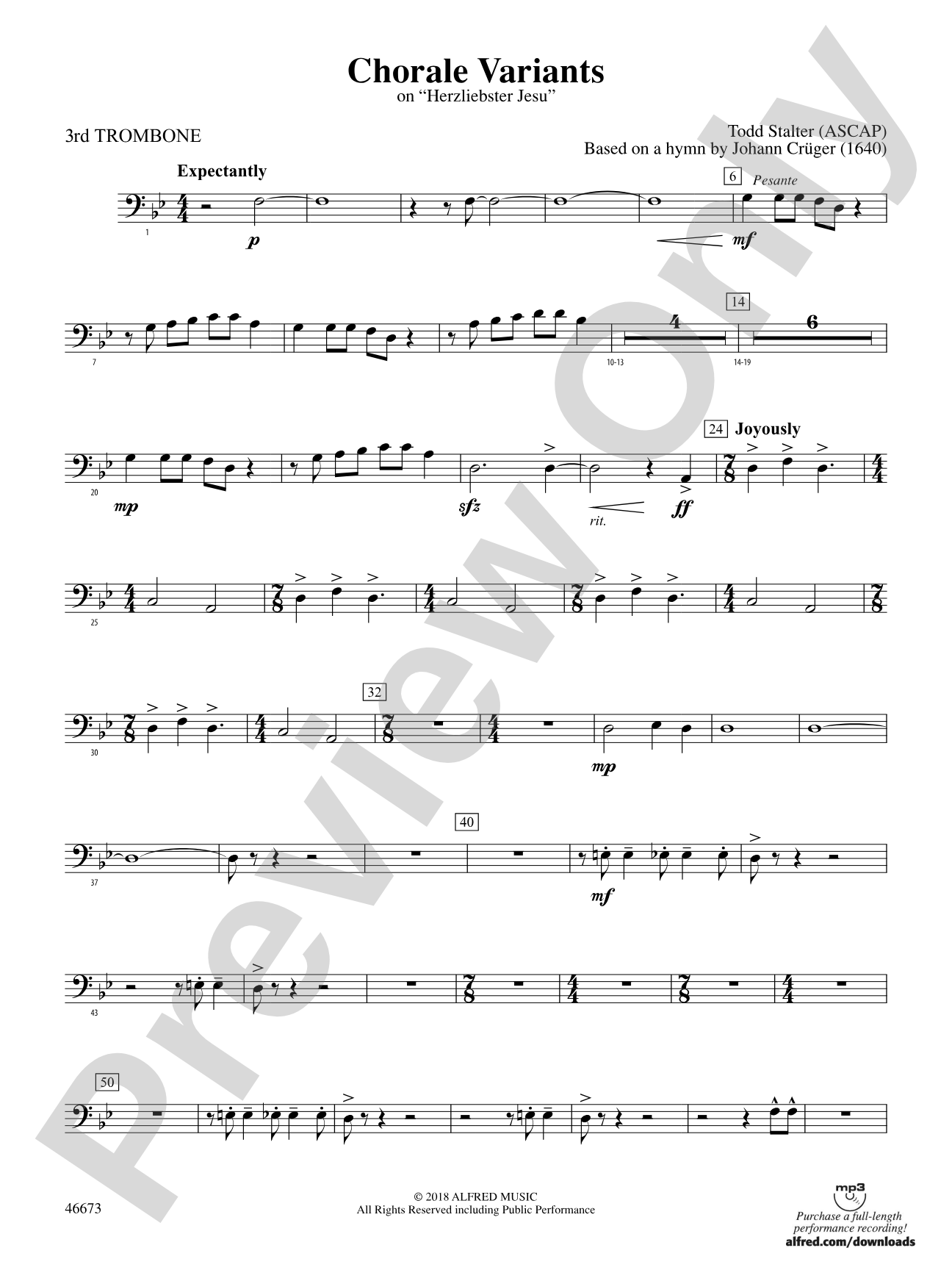 Chorale Variants: 3rd Trombone