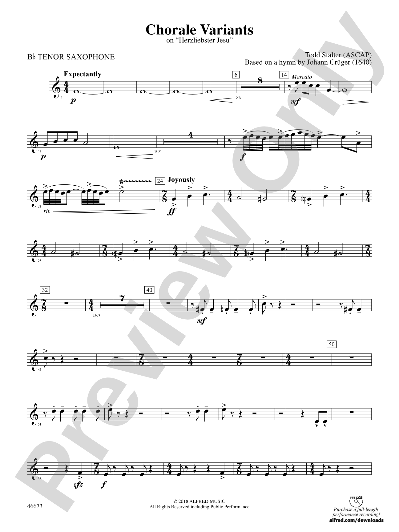 Chorale Variants: B-flat Tenor Saxophone