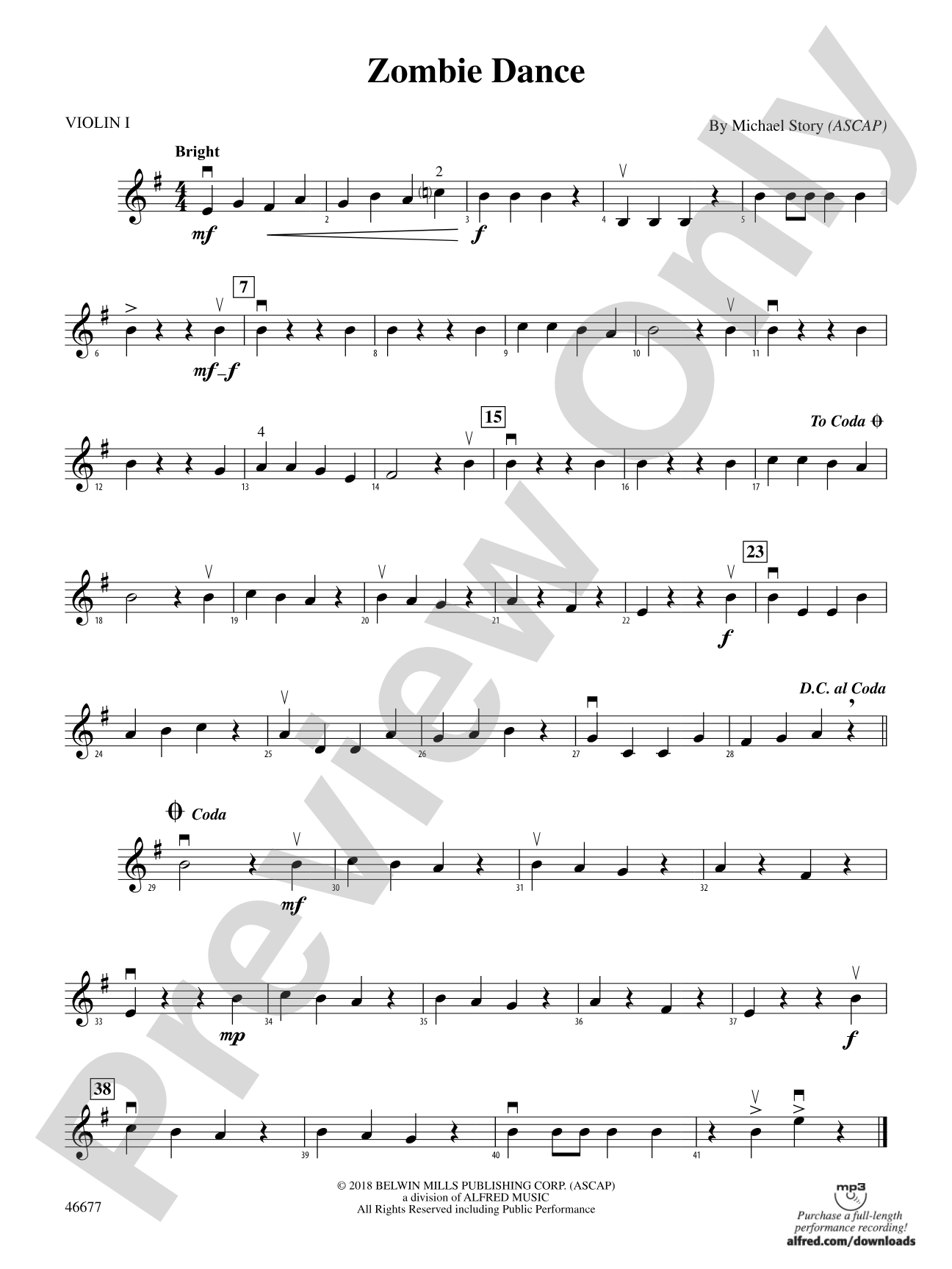 Zombie Dance: 1st Violin