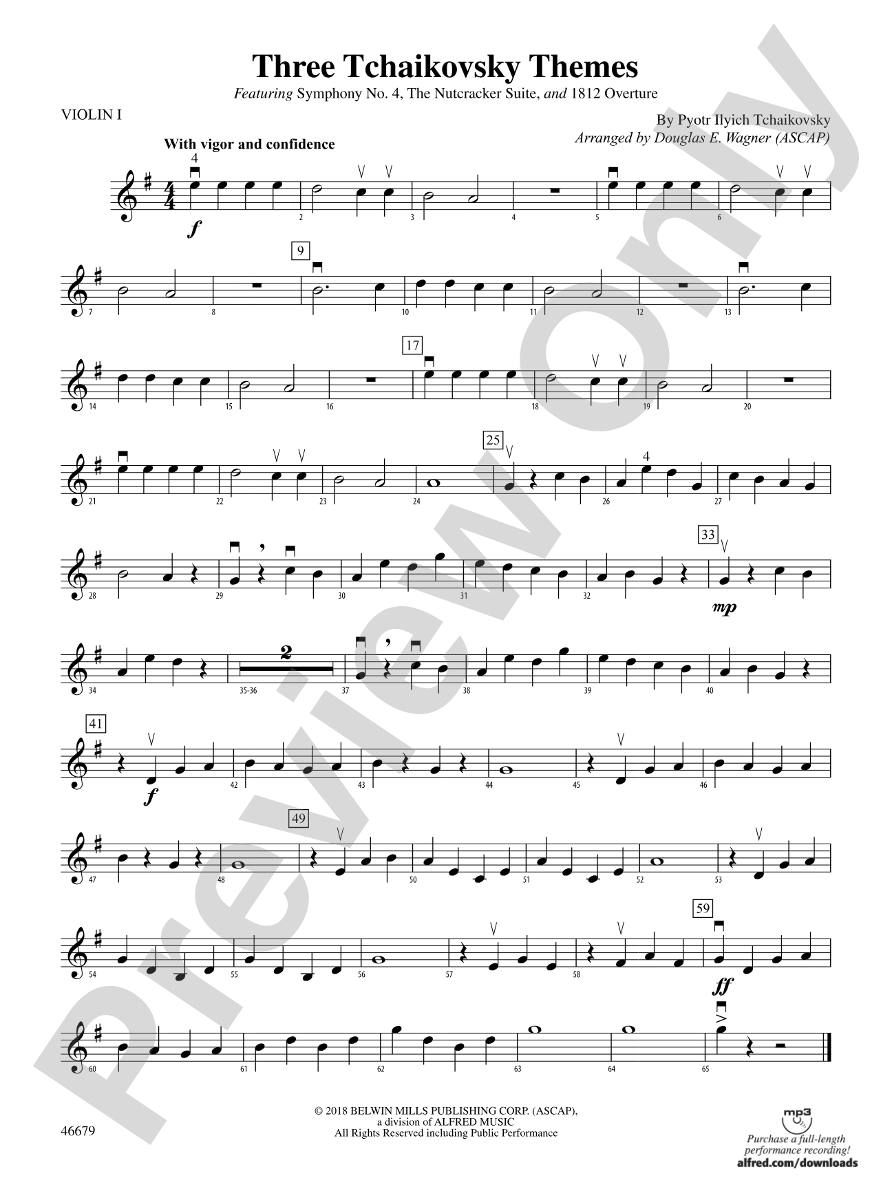 Three Tchaikovsky Themes: 1st Violin