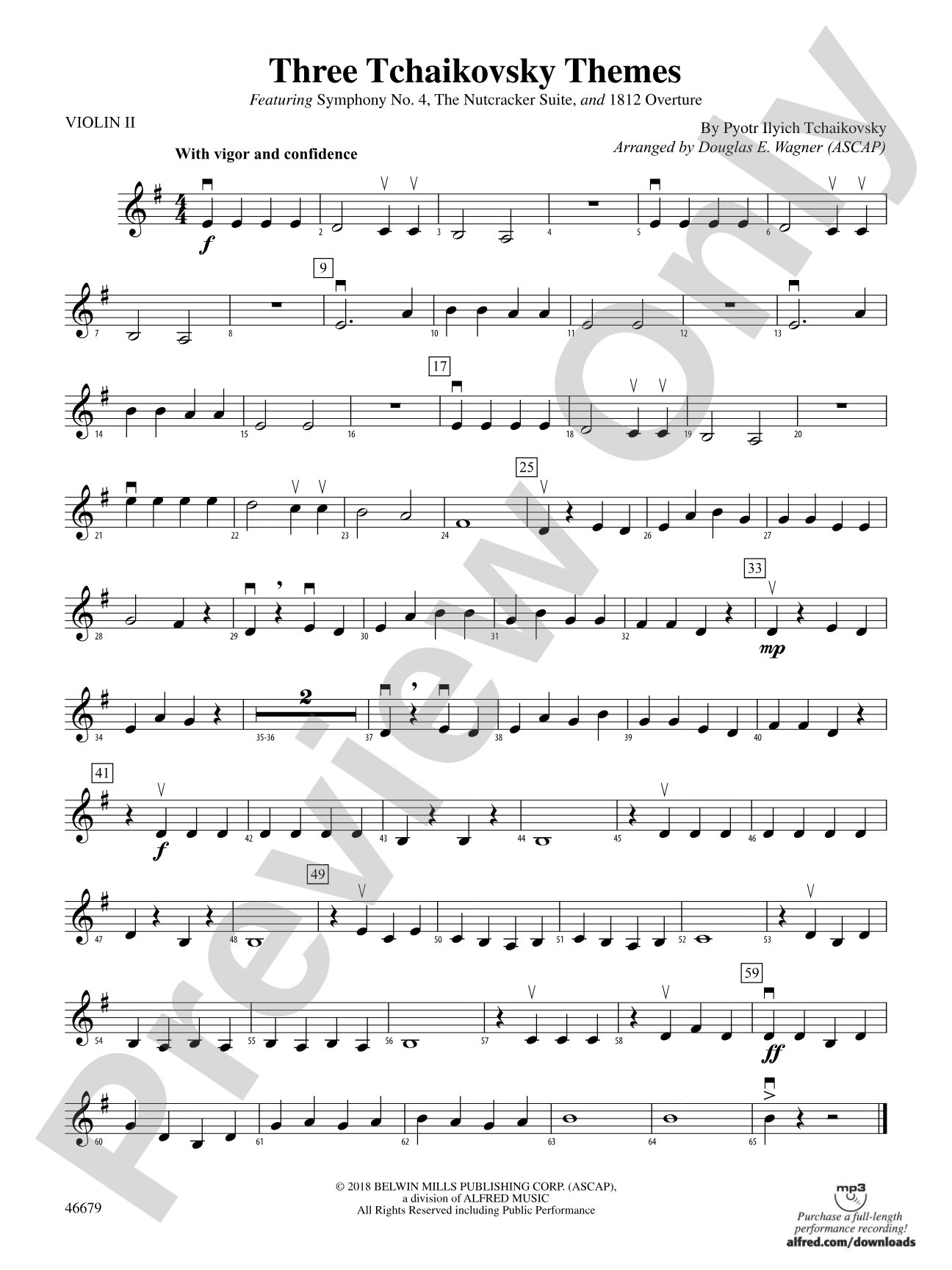 Three Tchaikovsky Themes: 2nd Violin
