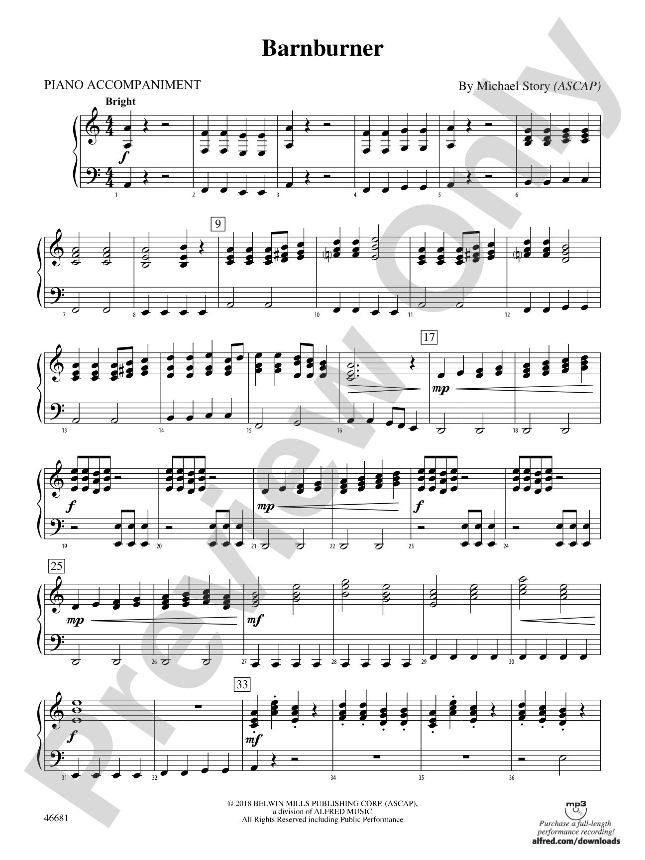 Barnburner: Piano Accompaniment