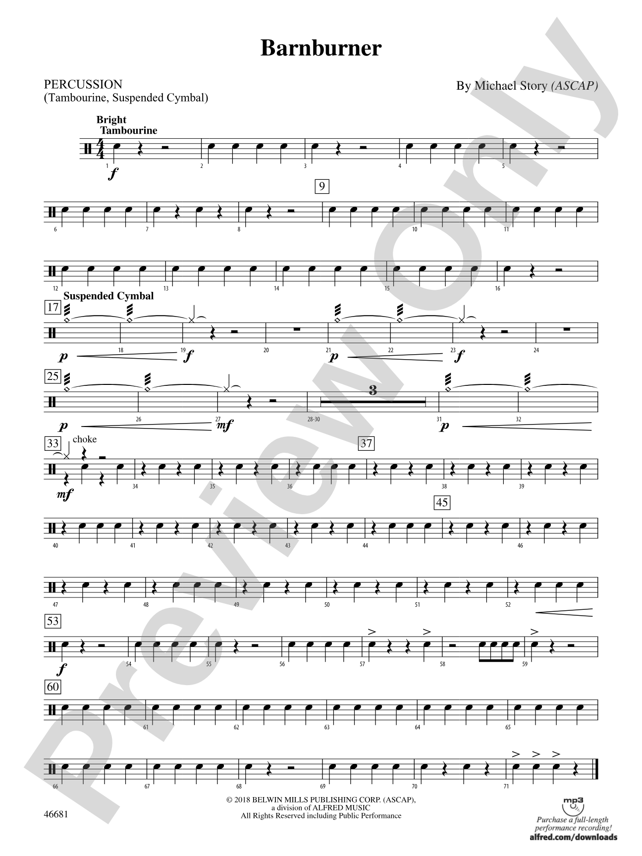 Barnburner: 1st Percussion