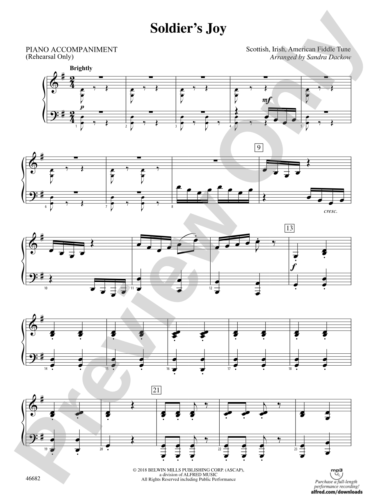Soldier's Joy: Piano Accompaniment