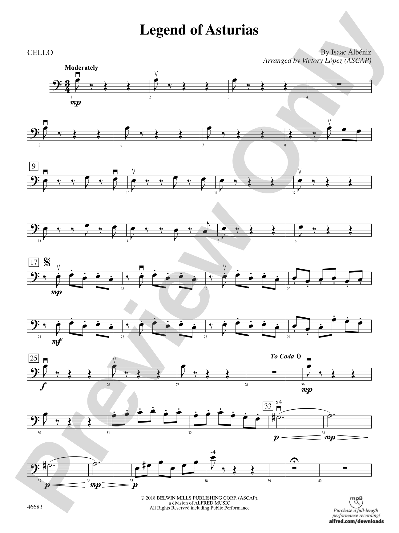 Legend of Asturias: Cello