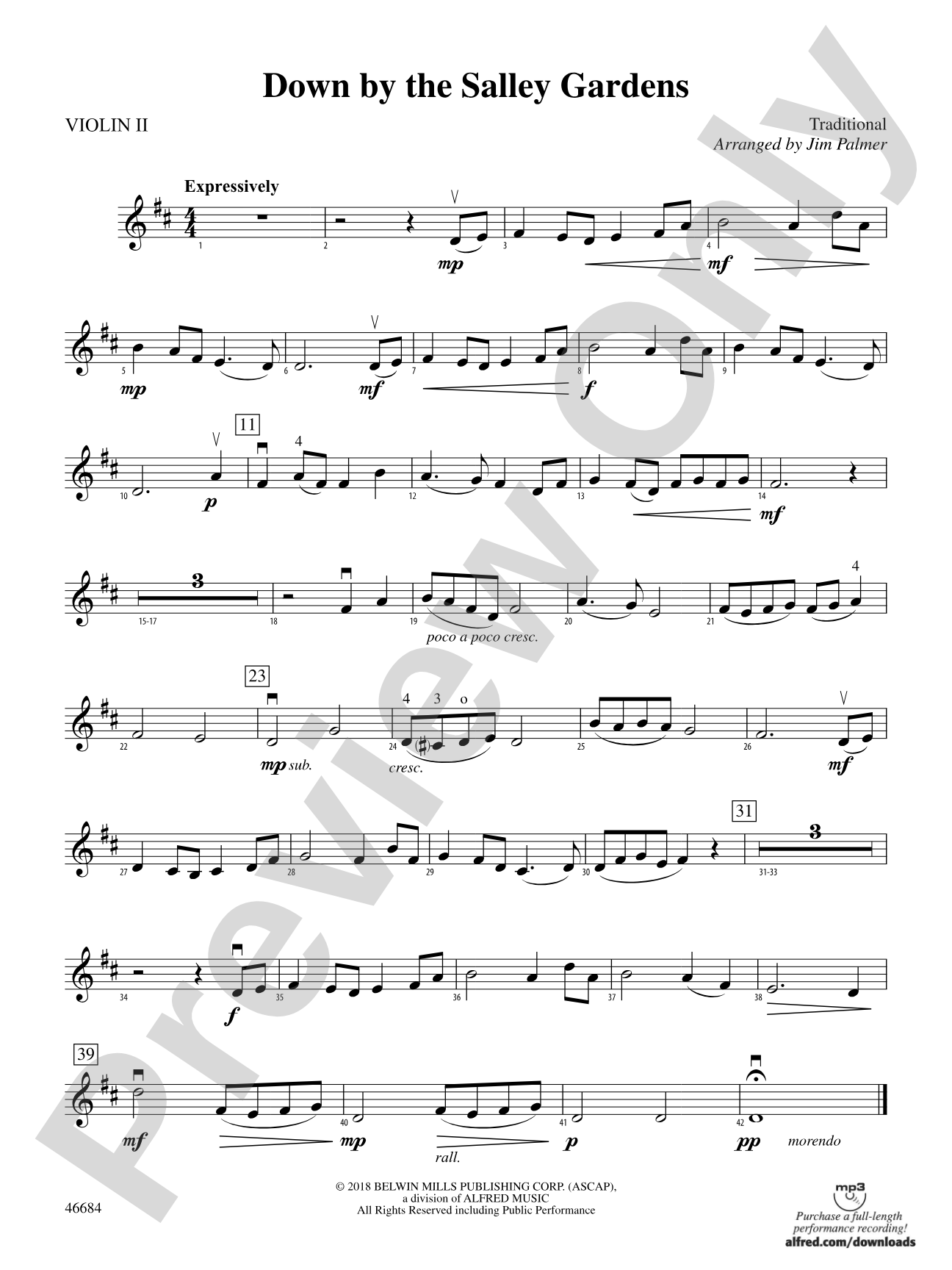 Down by the Salley Gardens: 2nd Violin