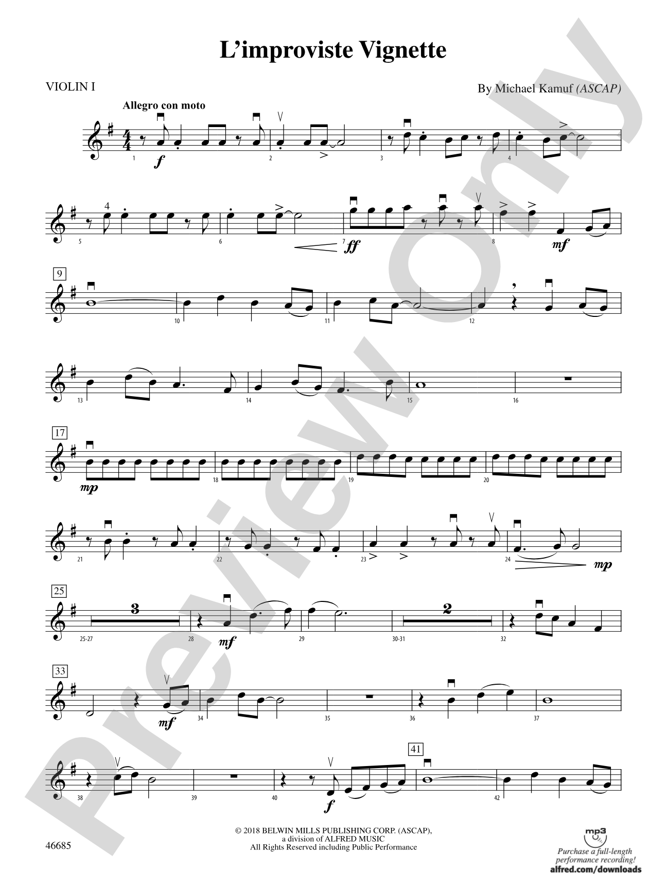 L'improviste Vignette: 1st Violin