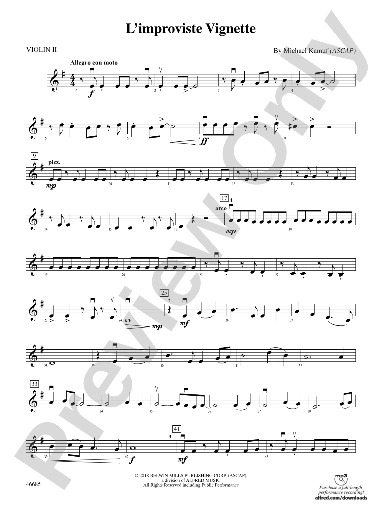L'improviste Vignette: 2nd Violin