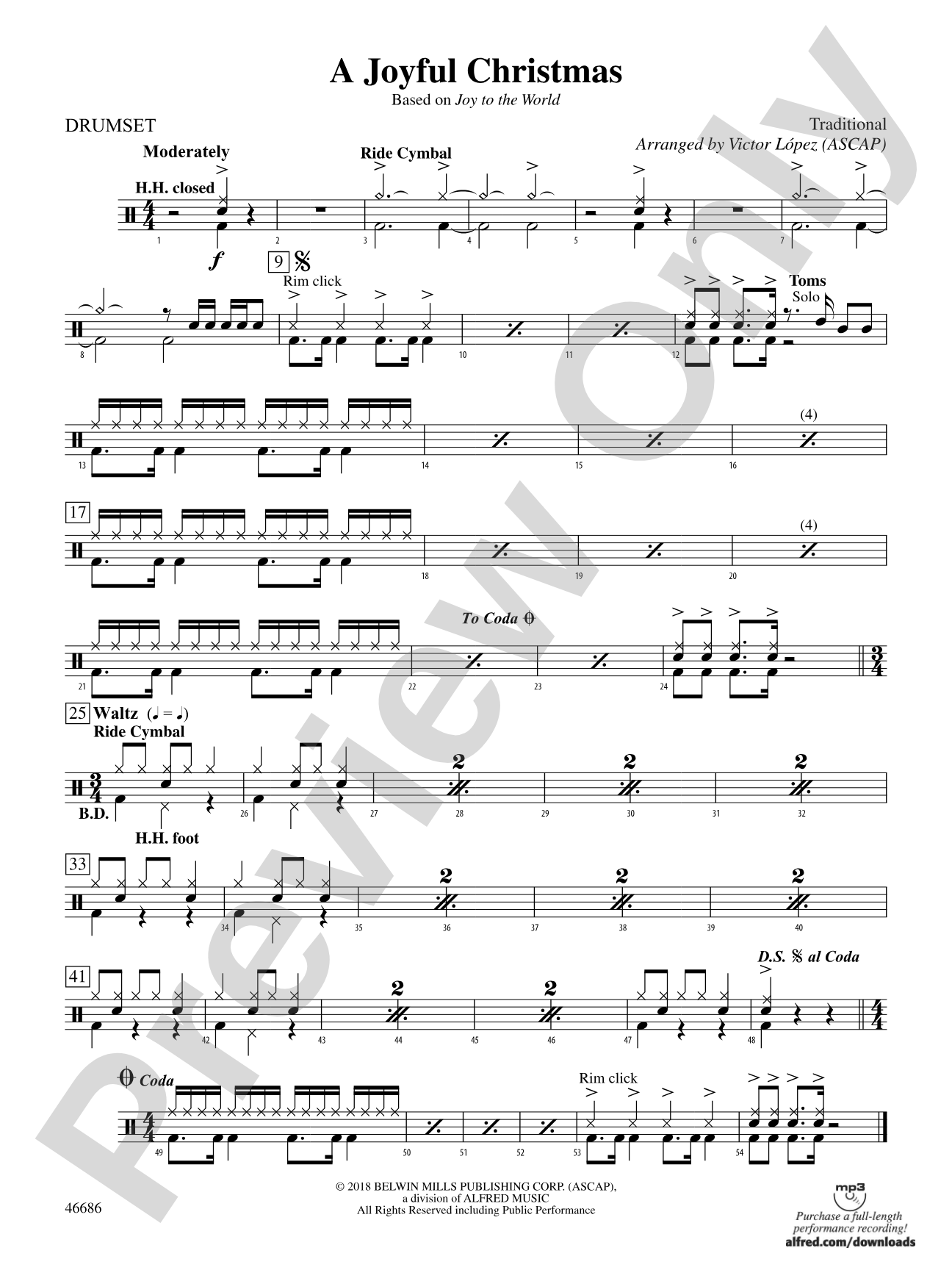 A Joyful Christmas: Drums