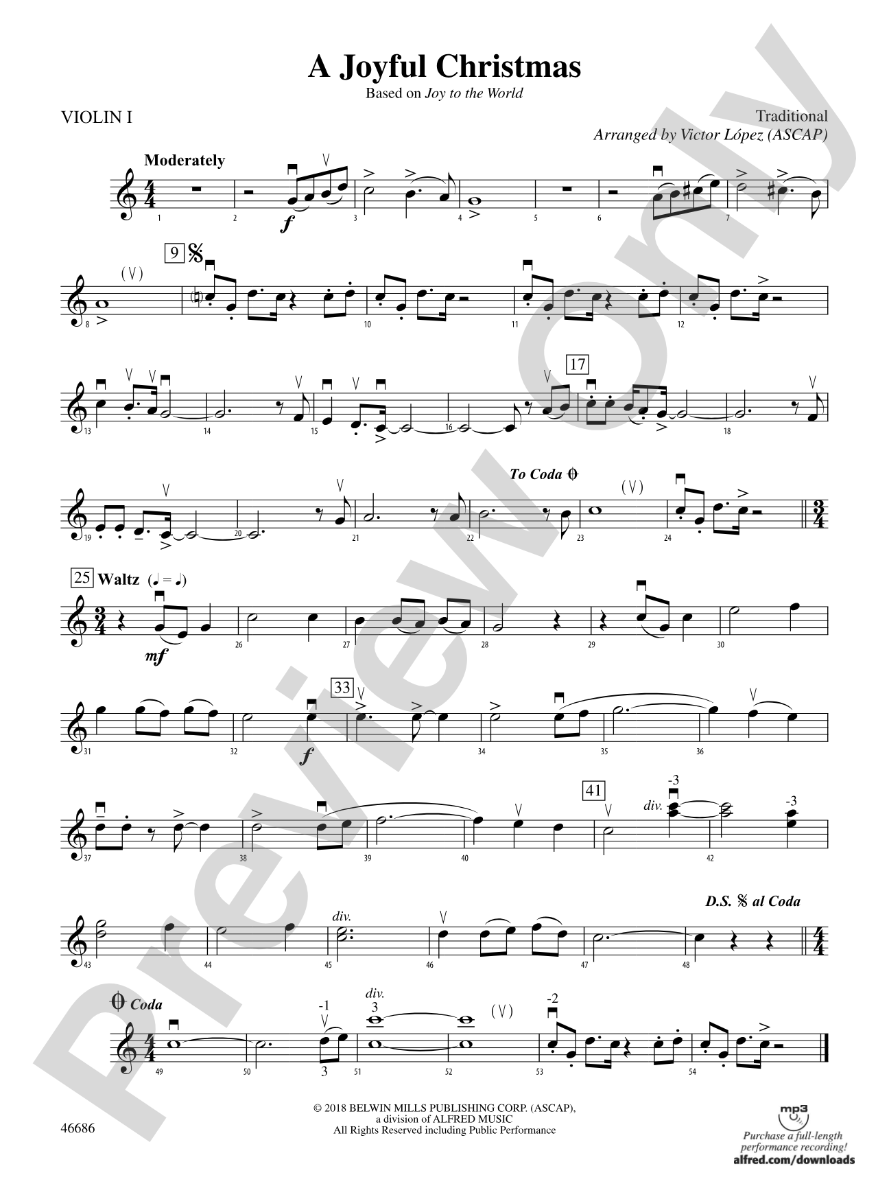 A Joyful Christmas: 1st Violin