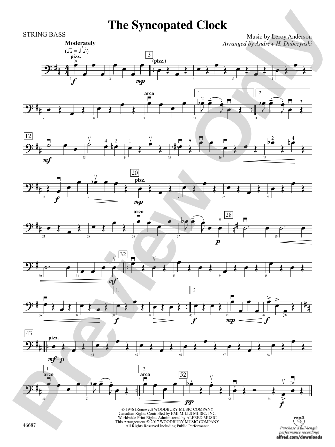 The Syncopated Clock: String Bass