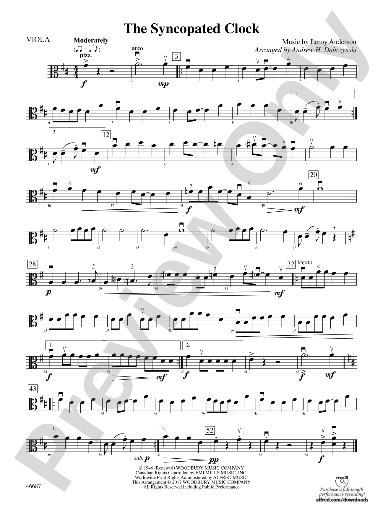 The Syncopated Clock: Viola