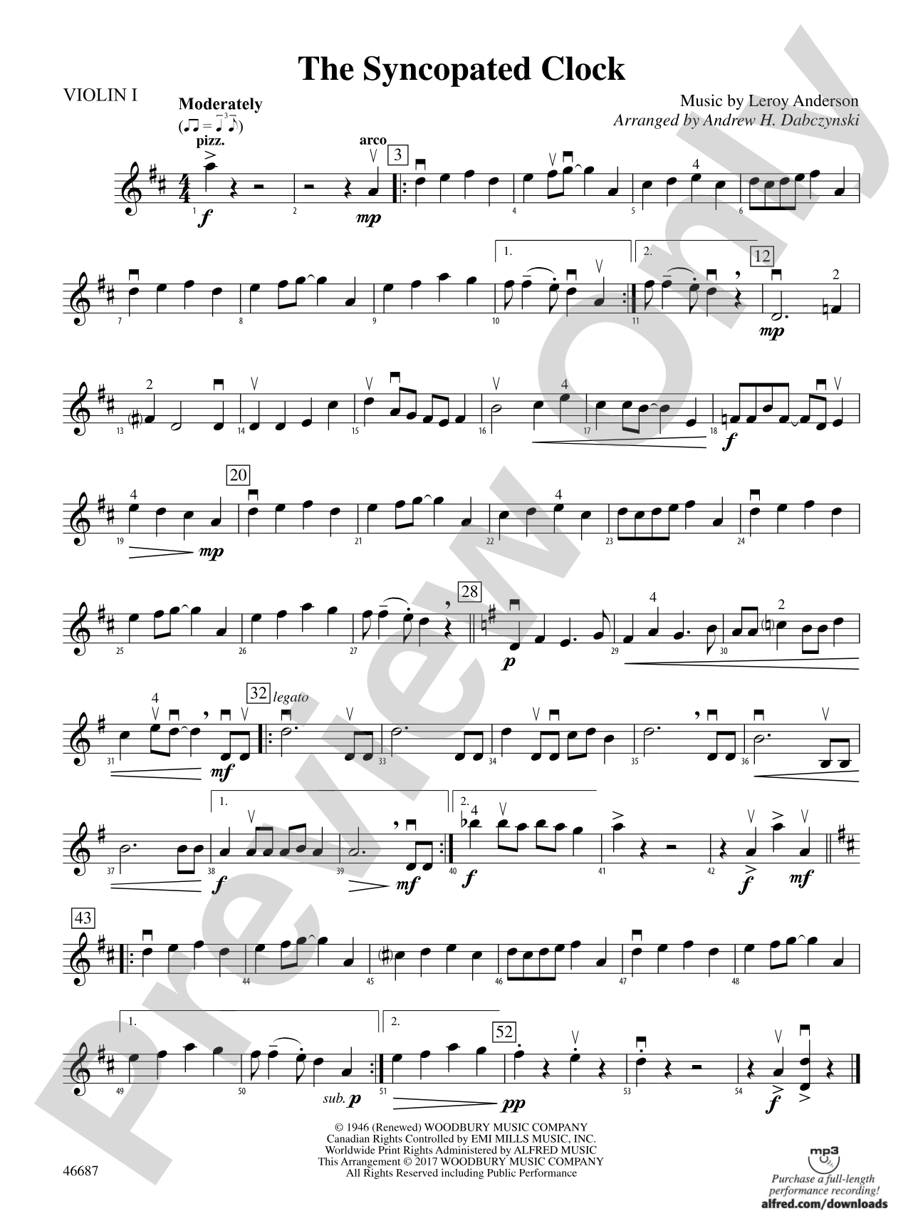 The Syncopated Clock: 1st Violin